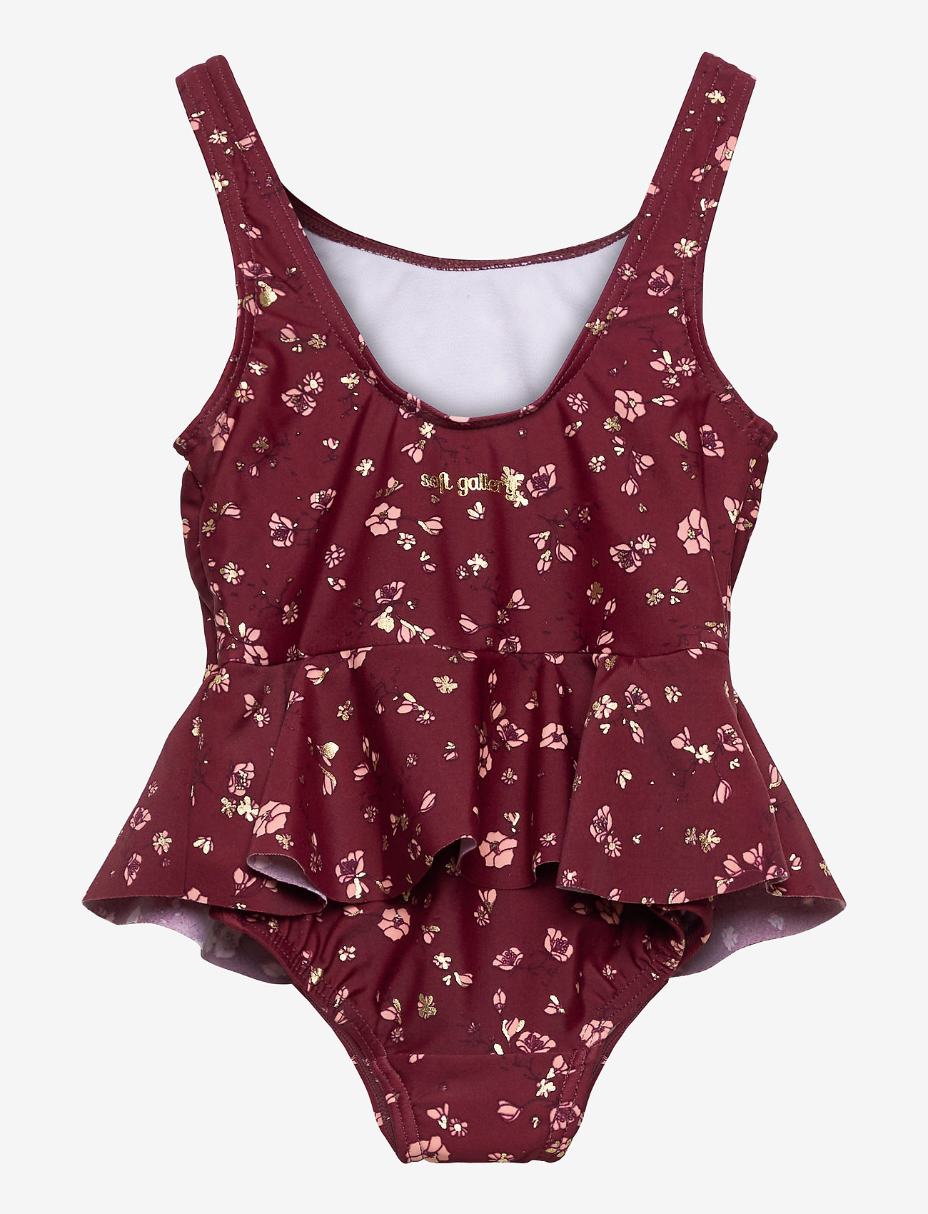 Soft Gallery - Glory Swimsuit - oxblood red, aop flowery s - 1