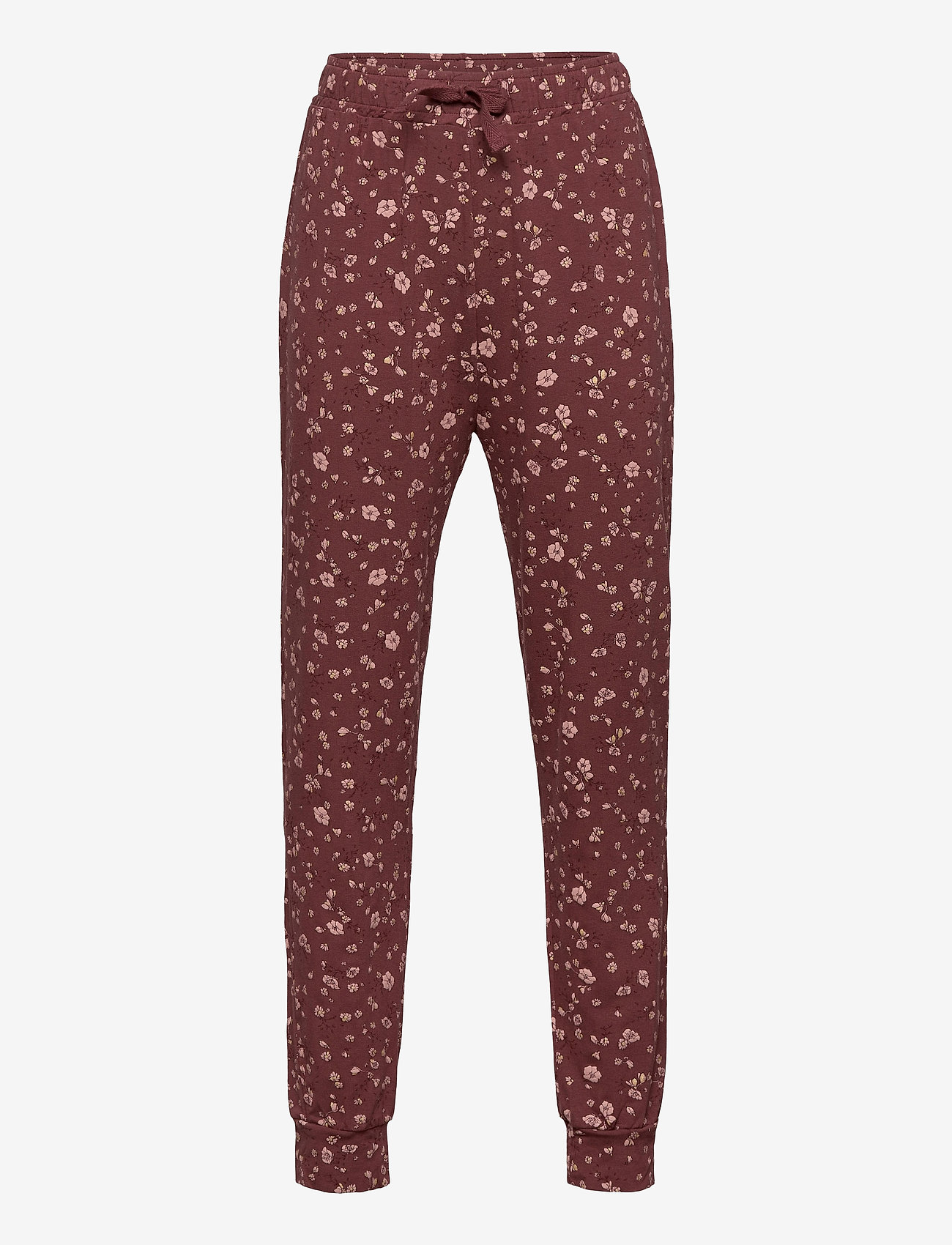 Soft Gallery - Charline Pants - oxblood red, aop flowery s - 0