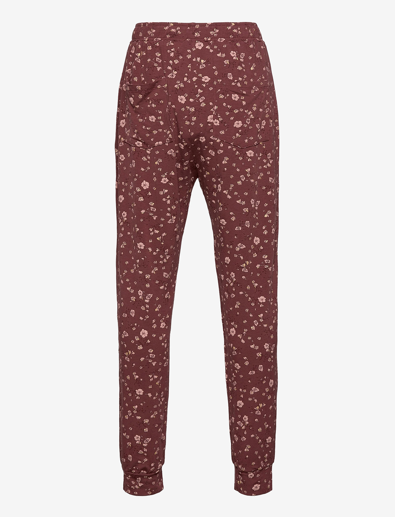 Soft Gallery - Charline Pants - oxblood red, aop flowery s - 1