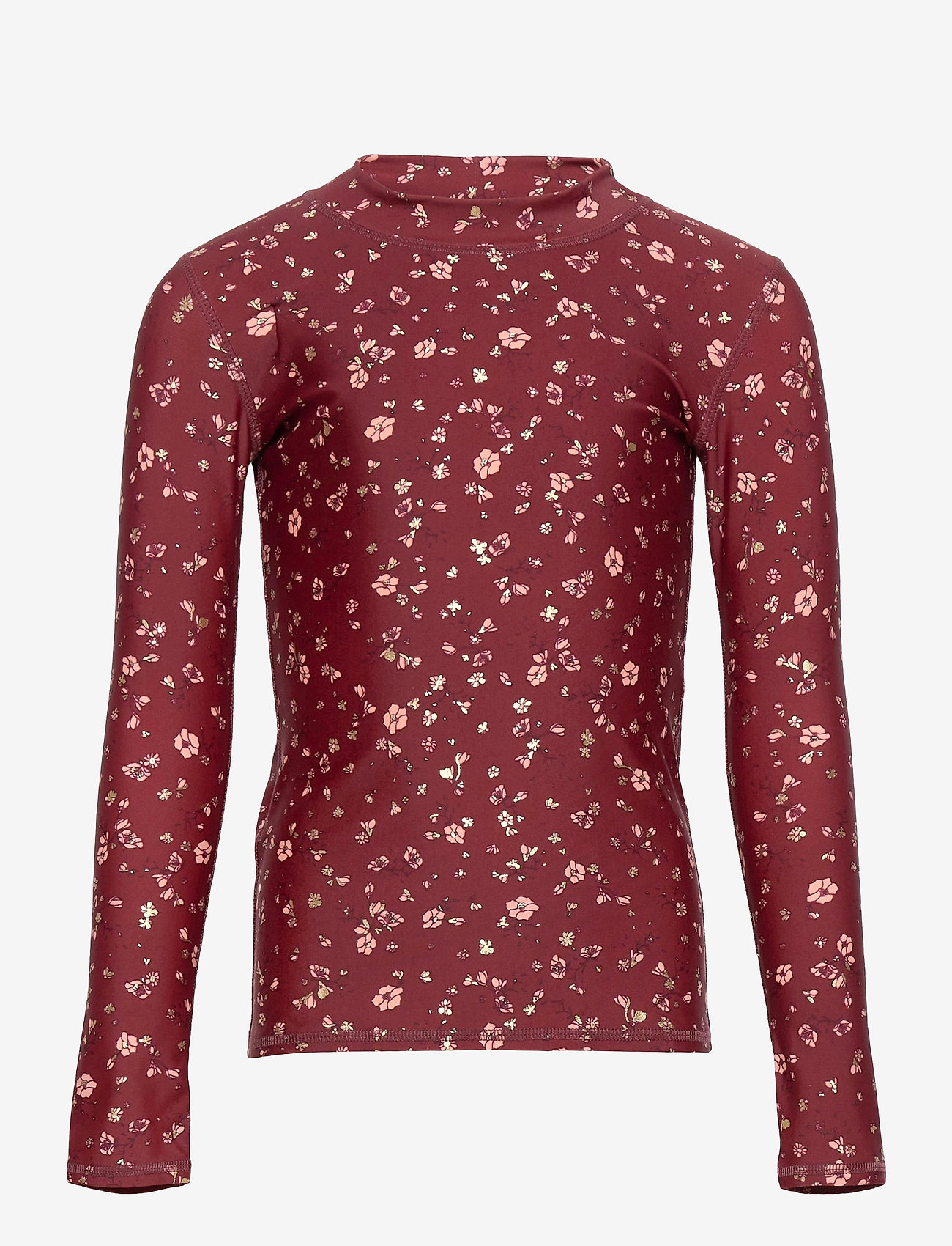 Soft Gallery - Astin Sun Shirt - oxblood red, aop flowery s - 0