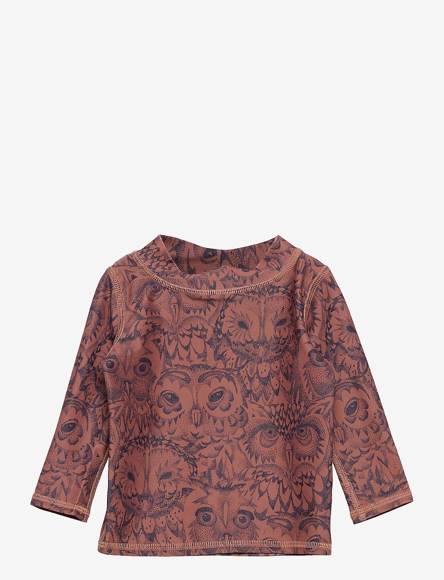 Soft Gallery - Baby Astin Sun Shirt - bade-oberteile - burlwood, aop owl - 0