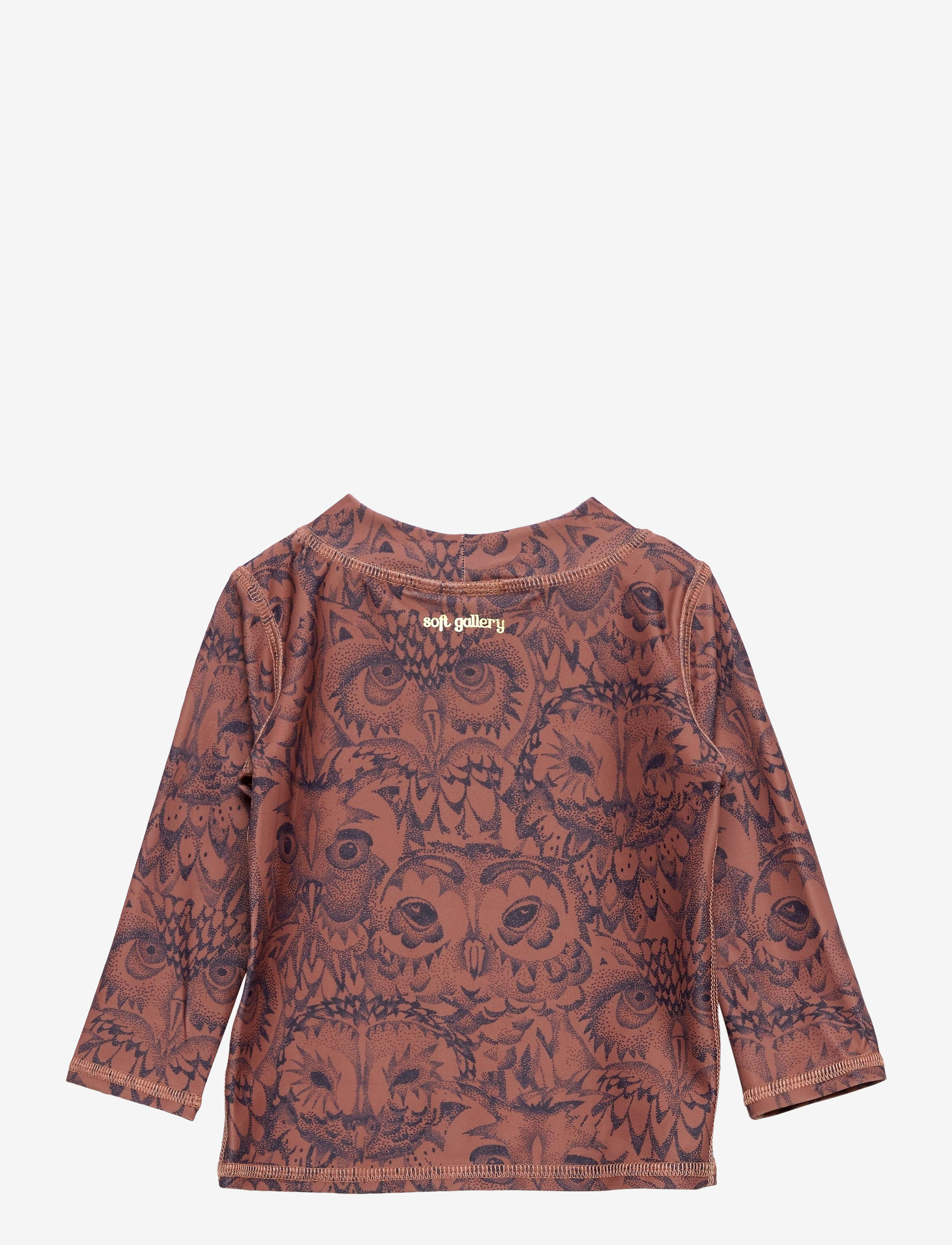 Soft Gallery - Baby Astin Sun Shirt - badeoverdele - burlwood, aop owl - 1