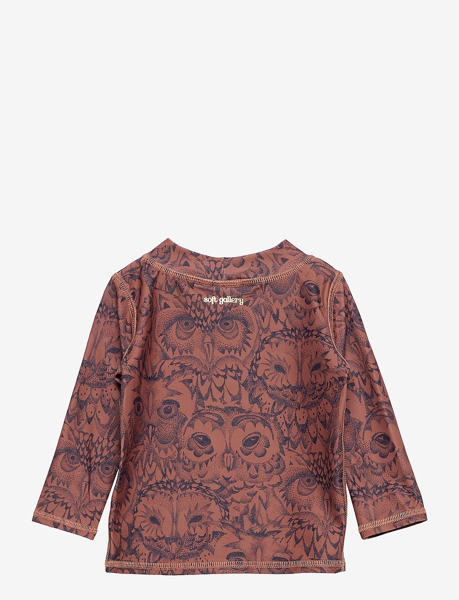 Soft Gallery - Baby Astin Sun Shirt - bade-oberteile - burlwood, aop owl - 1