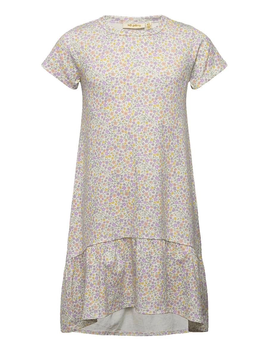 Soft Gallery - SGJenella Pastelflower SS dress - snow white - 0
