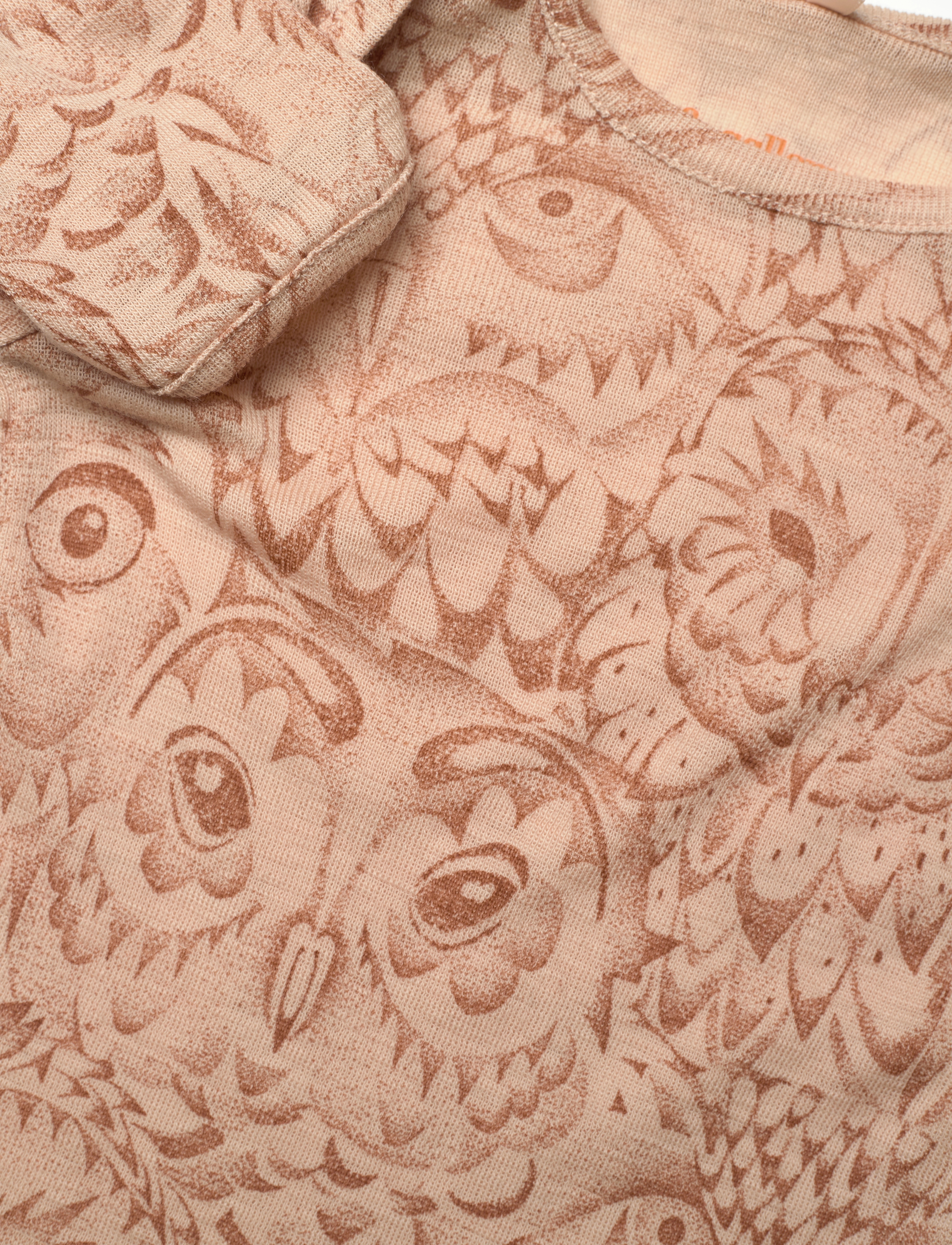 Soft Gallery - SGBob Hello Owl wool LS body - cuban sand - 3