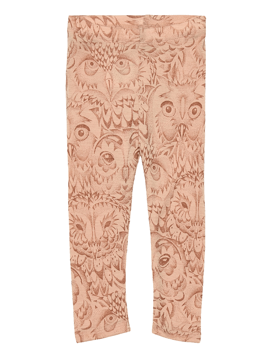 Soft Gallery - SGBaby Paula Hello Owl wool Leggings - cuban sand - 0