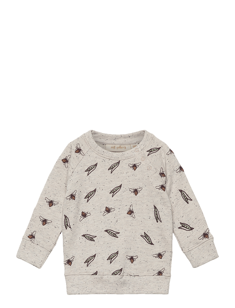 Soft Gallery - SGAlexi Bees And Peas Sweatshirt - 900 light grey melange - 0