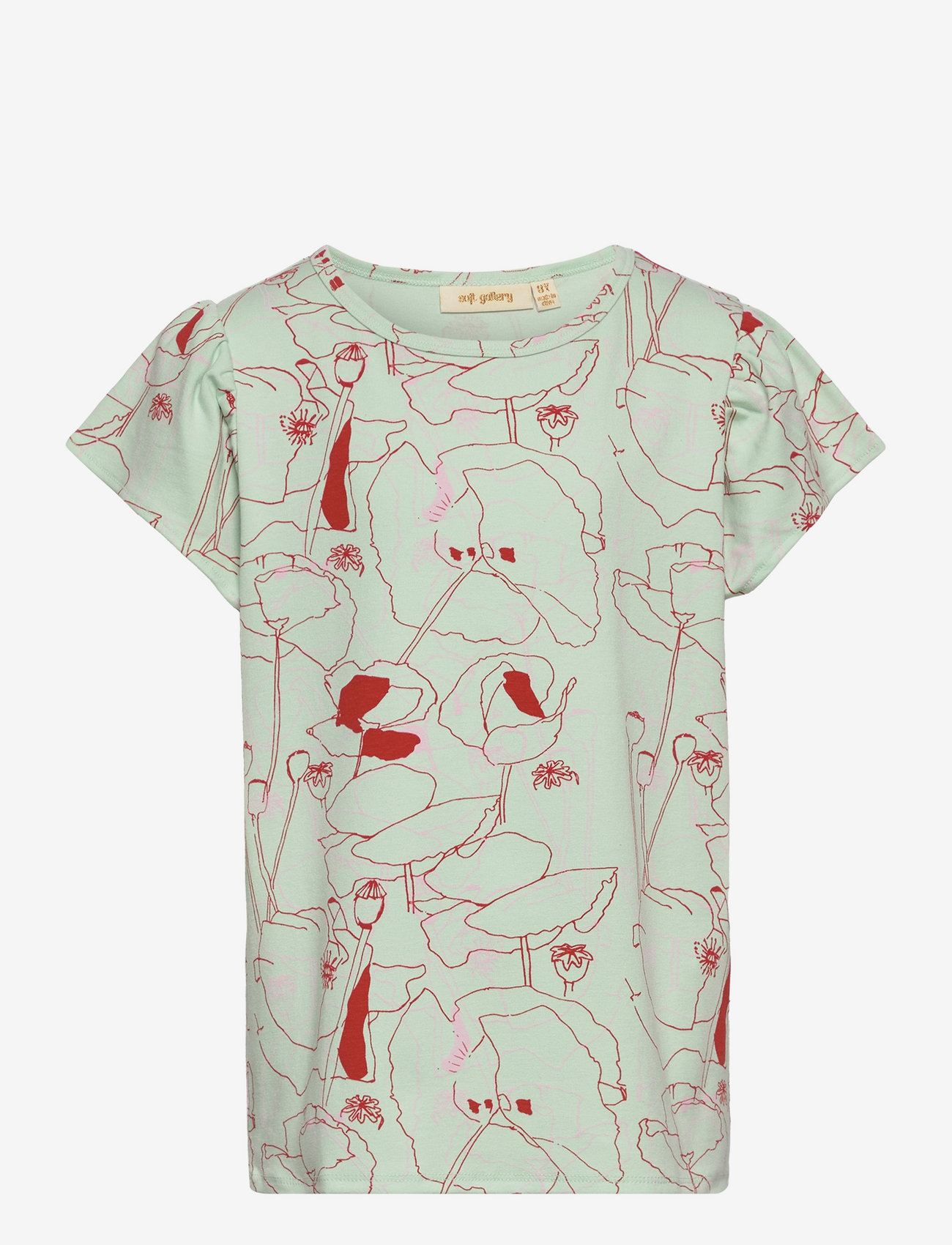 Soft Gallery - SGHelen Poppy SS Tee - misty jade - 0