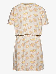 Soft Gallery - SGDelina Oranges SS Dress - short-sleeved casual dresses - light grey melange - 0