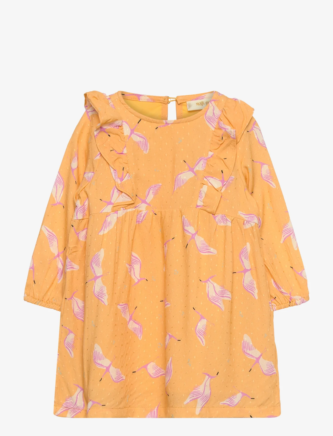 Soft Gallery - SGEleanor Cranes Dress - pikkade varrukatega vabaaja kleidid - amber yellow - 0