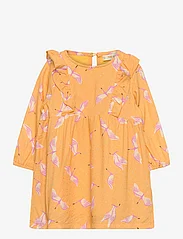 Soft Gallery - SGEleanor Cranes Dress - long-sleeved casual dresses - amber yellow - 0