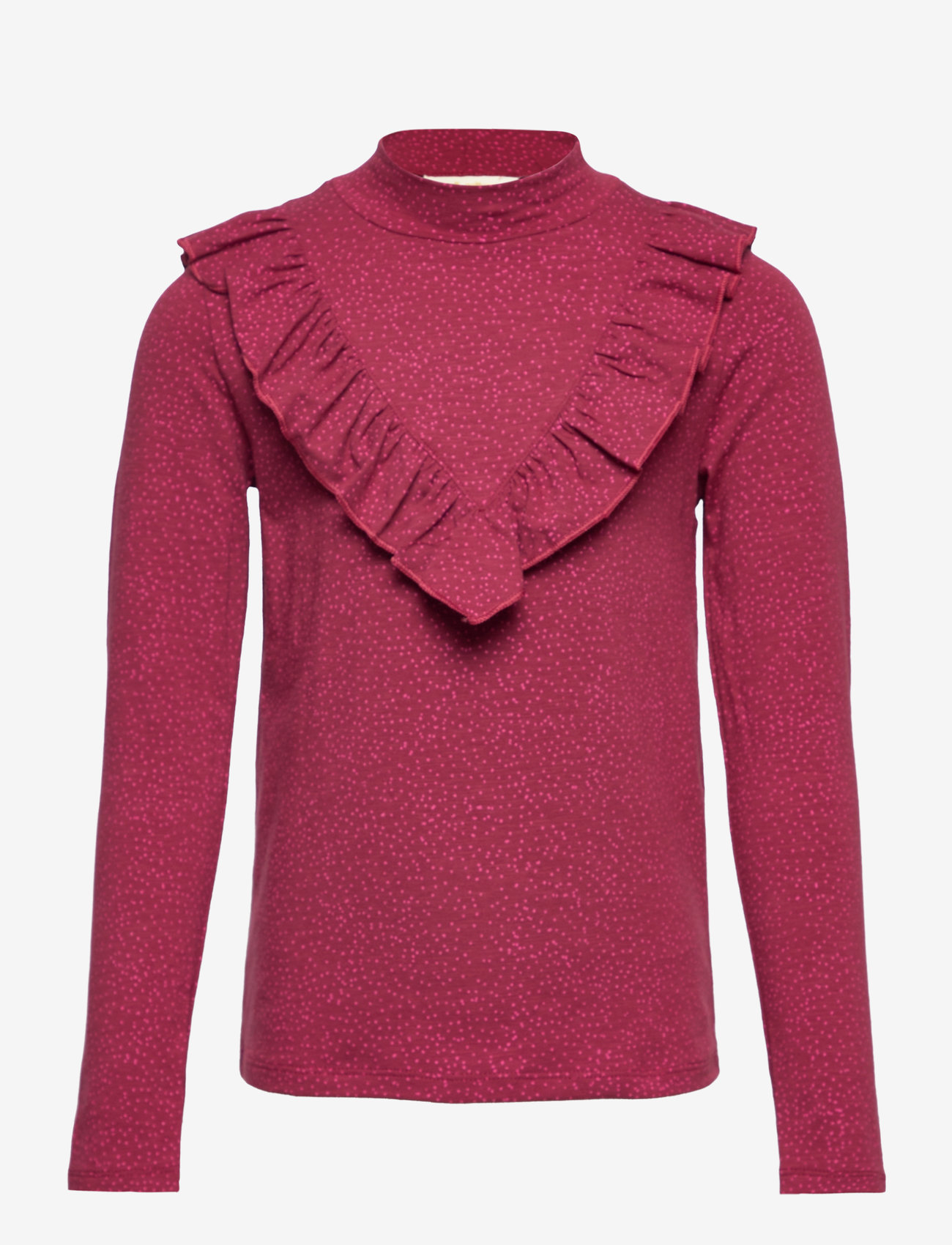 Soft Gallery - SGKAYENNE MINIDOTS L_S TEE - sügisesed riided - tibetan red - 0