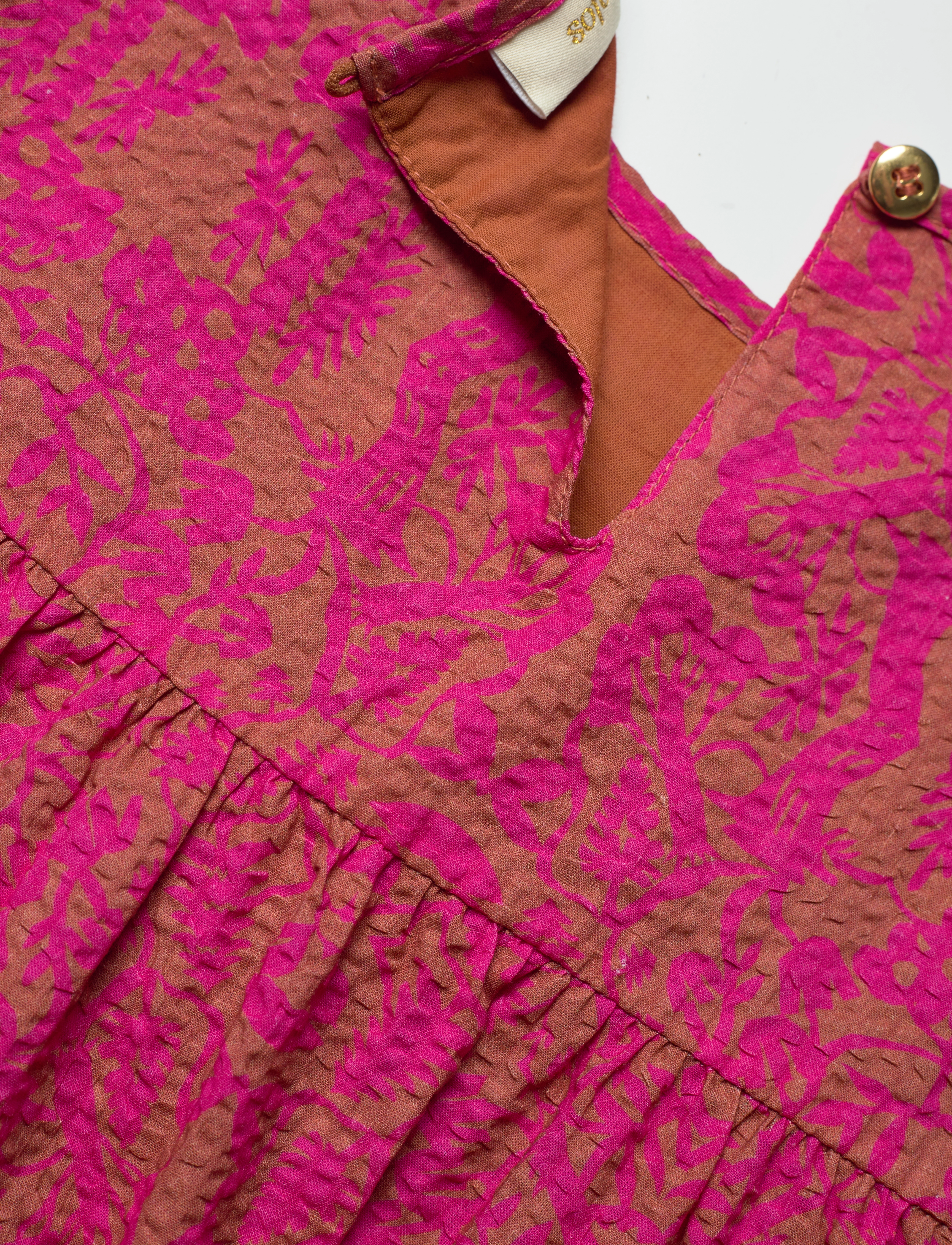Soft Gallery - SGMULAN PAPERCUT L_S DRESS - baked clay - 3
