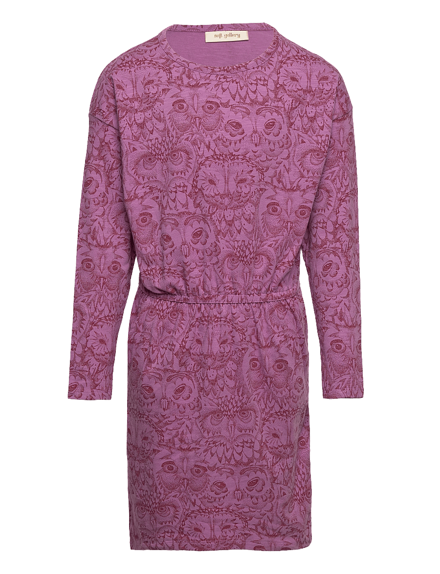 Soft Gallery - SGVIGDIS OWL L_S DRESS - laisvalaikio suknelės ilgomis rankovėmis - mulberry - 0