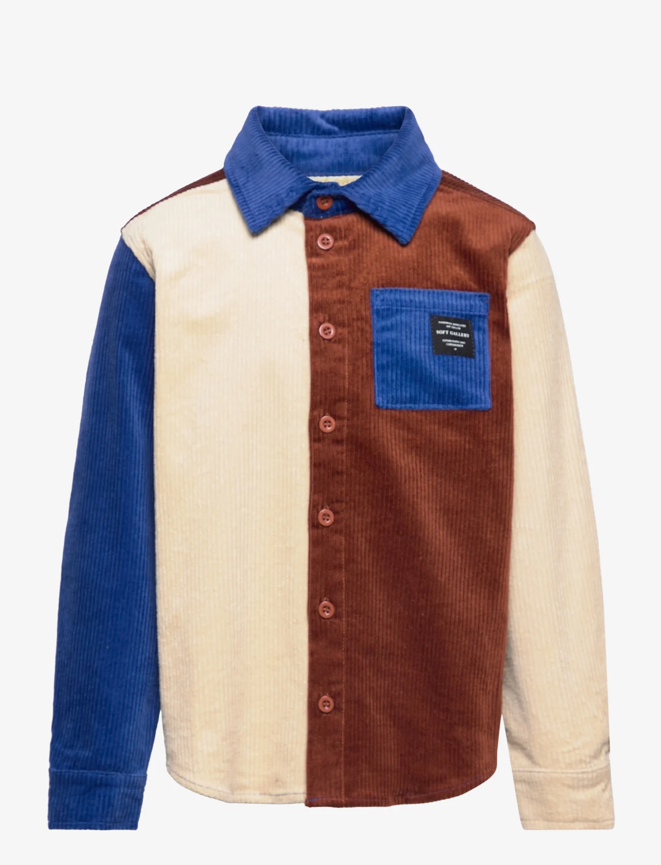 Soft Gallery - SGKILLIAN CORDUROY BLOCK SHIRT - långärmade skjortor - baked clay - 0