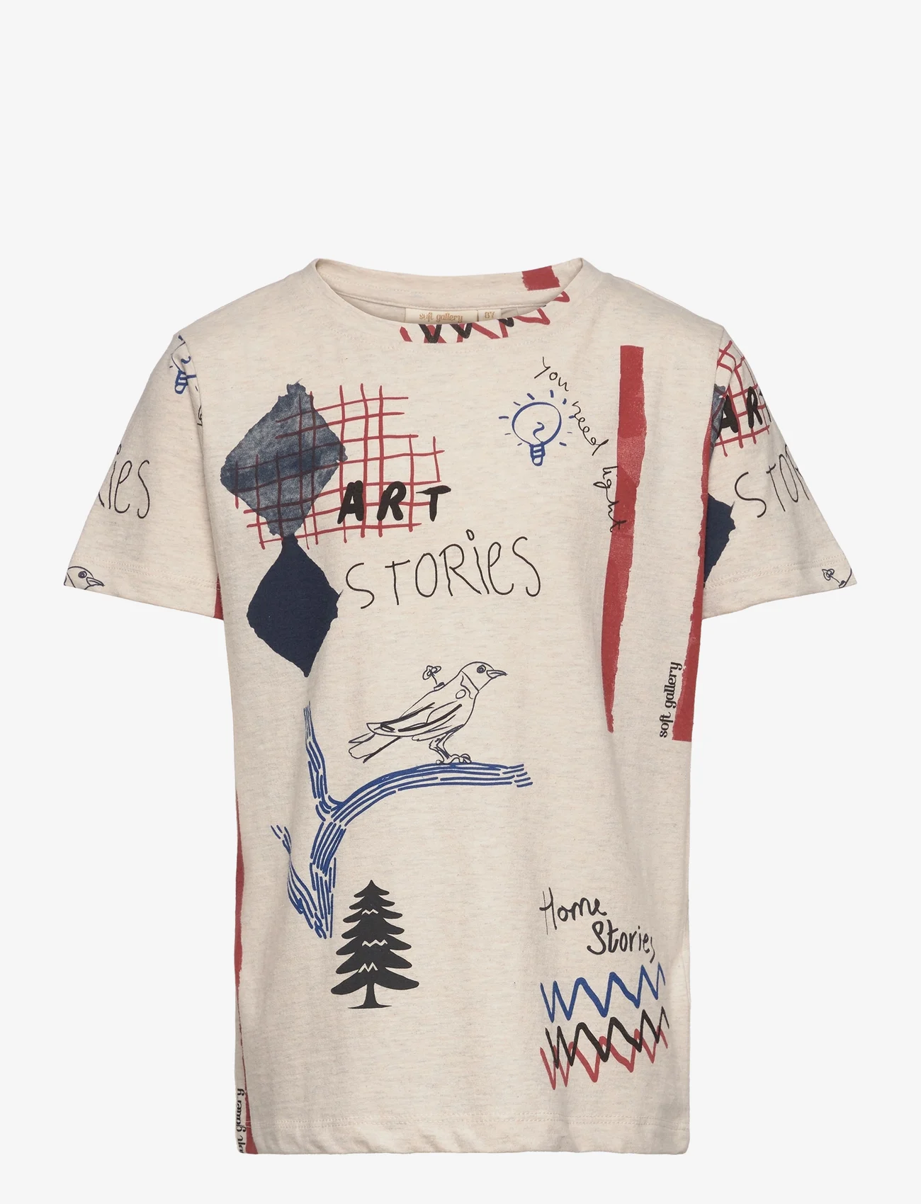Soft Gallery - SGBASS STORIES S_S TEE - short-sleeved t-shirts - egret - 0