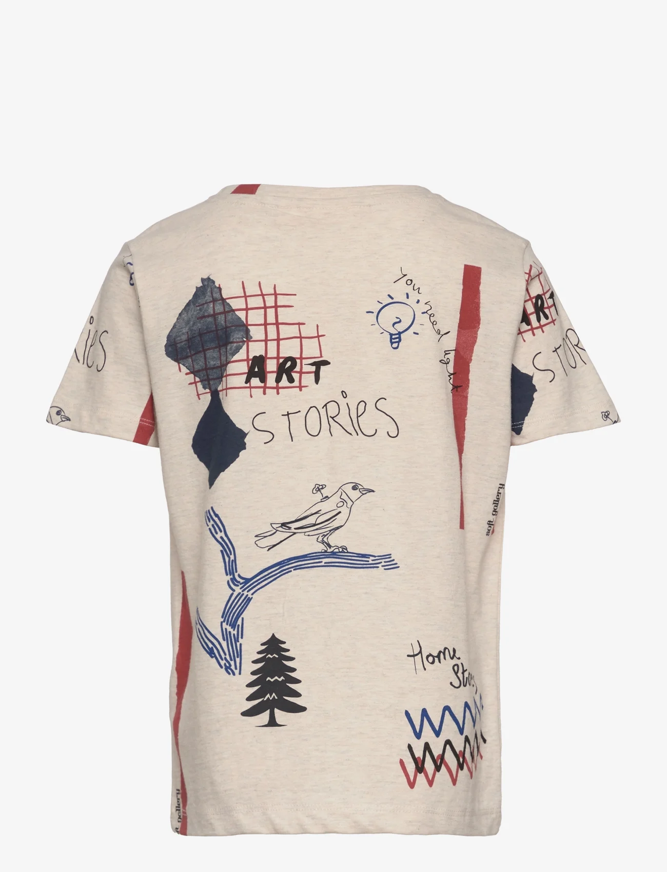 Soft Gallery - SGBASS STORIES S_S TEE - short-sleeved t-shirts - egret - 1