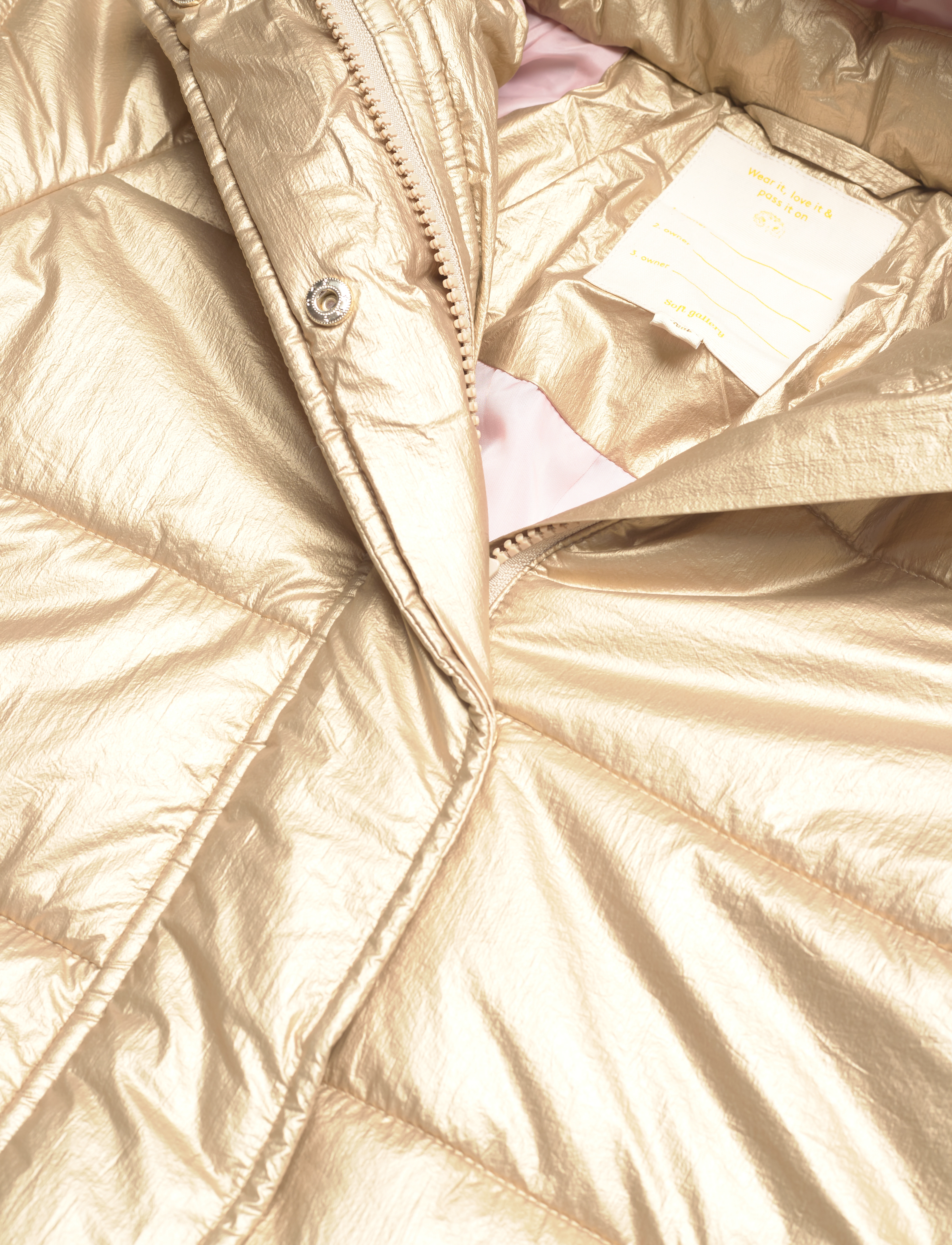 Soft Gallery - SGCAROLINE FOIL PUFFER JACKET - dunjakker og fôrede jakker - gold - 2