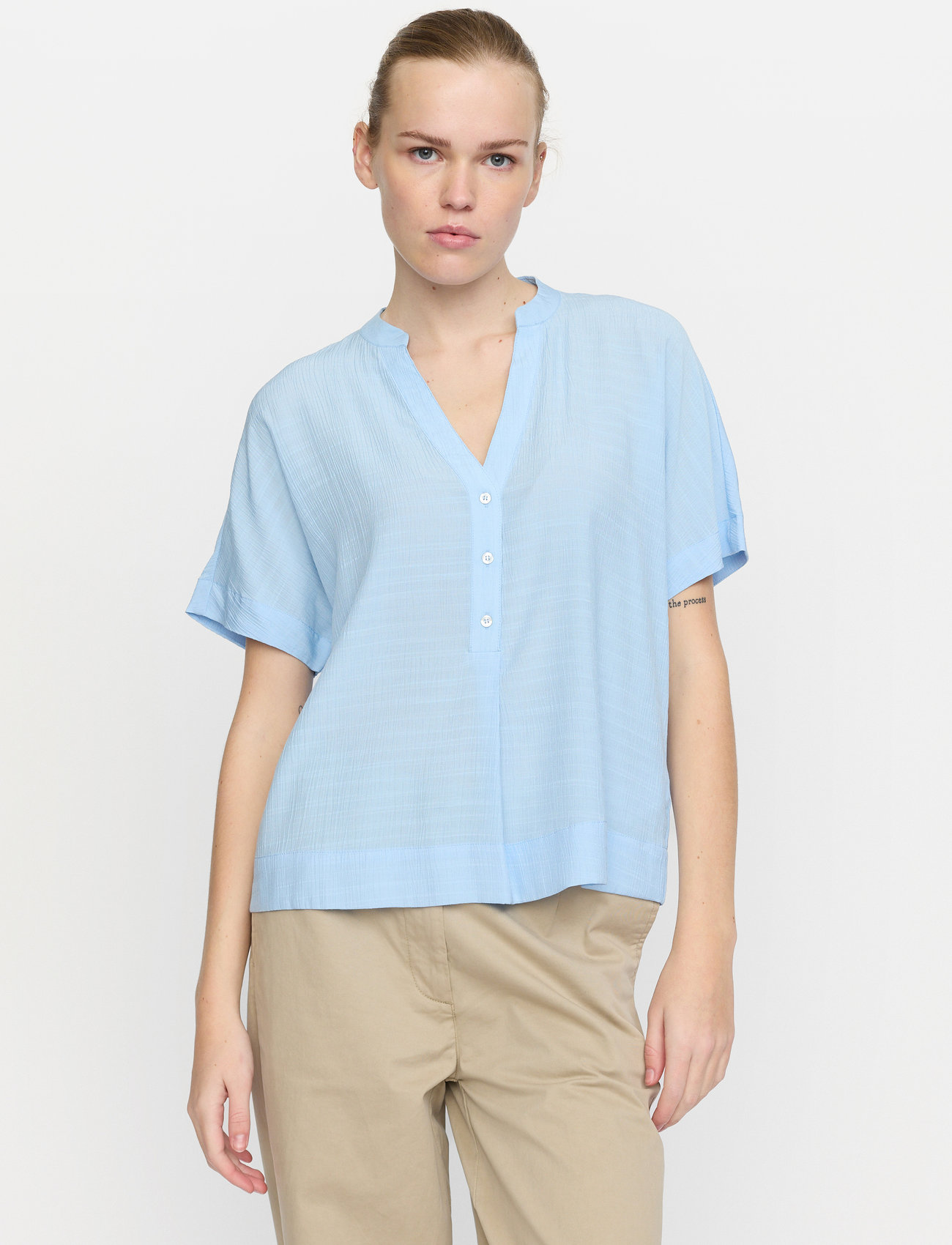 Soft Rebels Srbailey Ss Blouse - Blue - XS