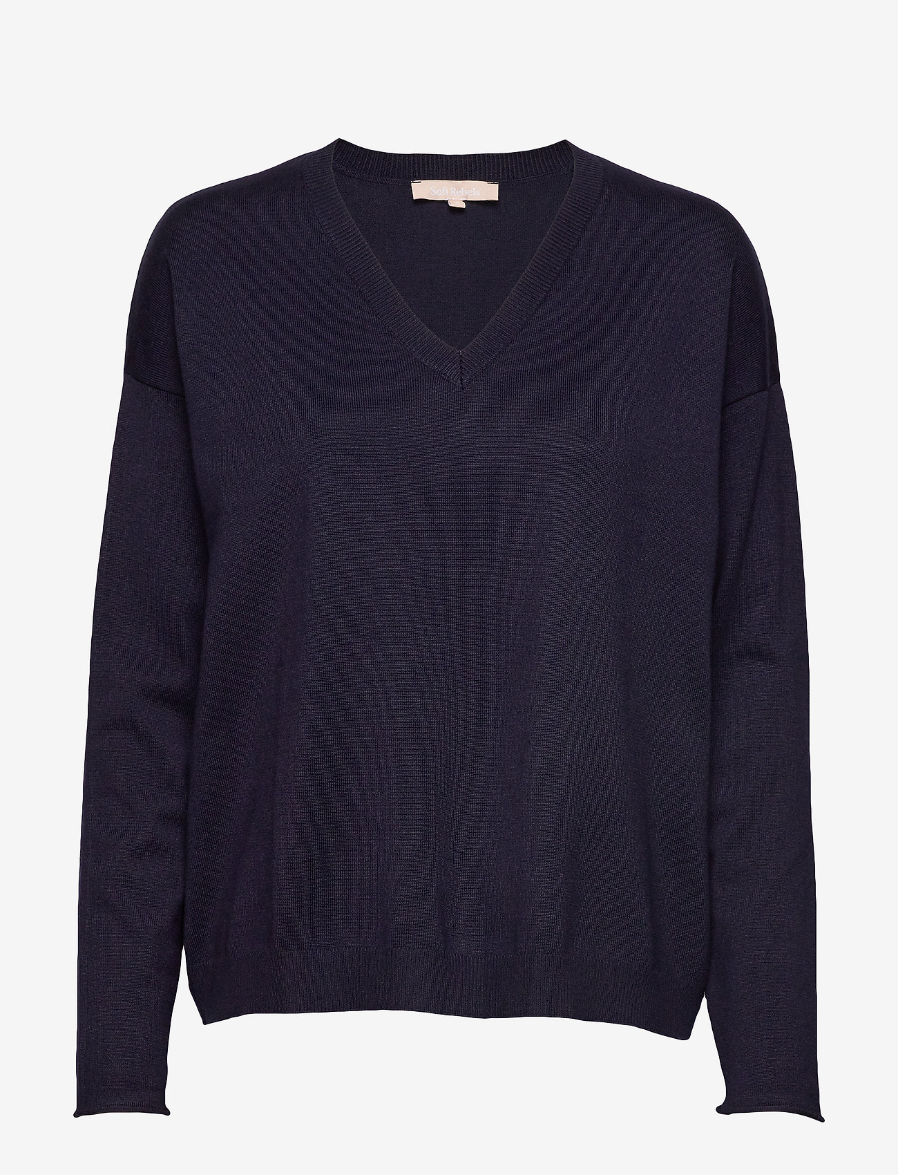 Soft Rebels - SRMarla V-neck Knit - total eclipse - 0