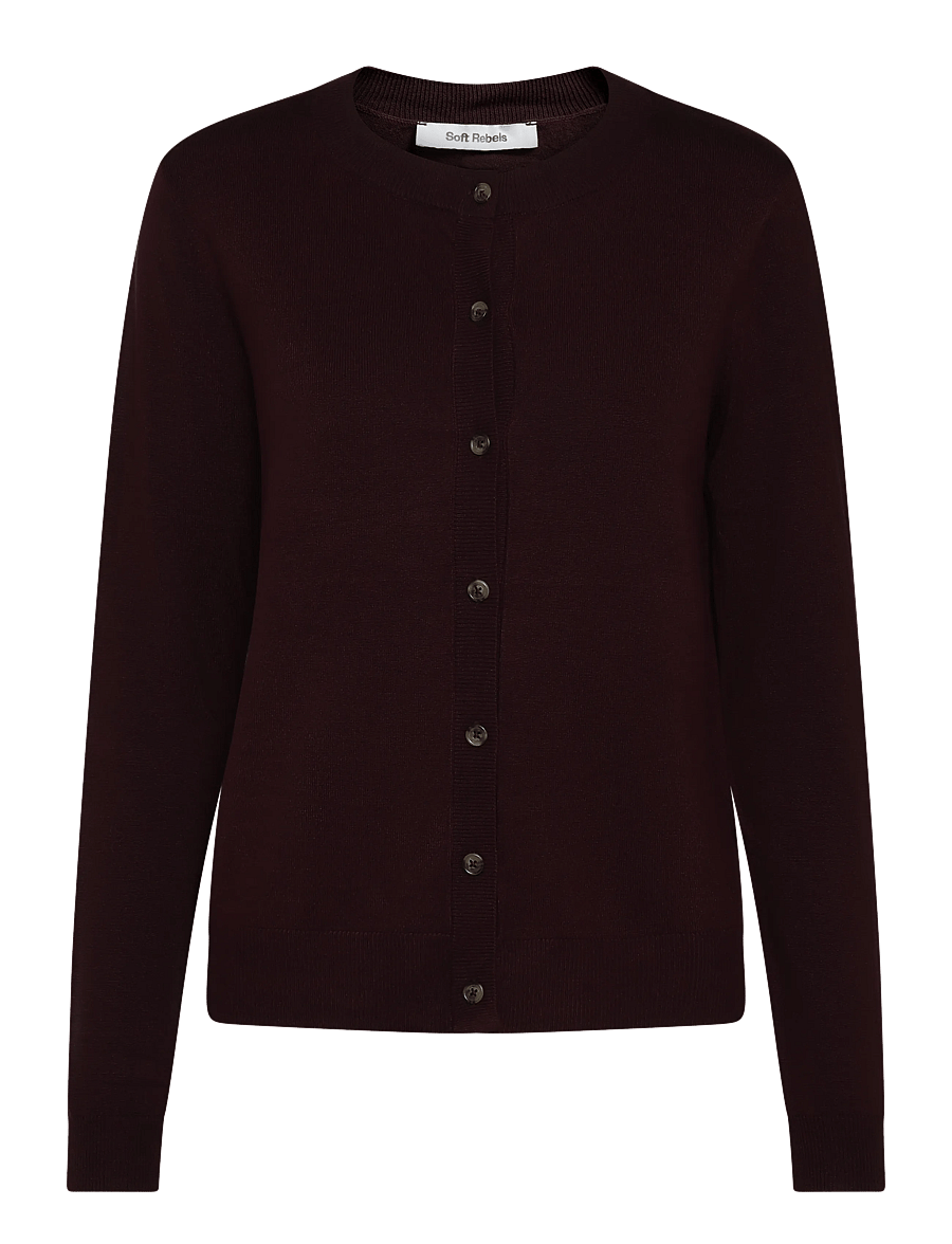 Soft Rebels - SRMarla Cardigan Knit - kardiganid - 365 vinyard wine - 1
