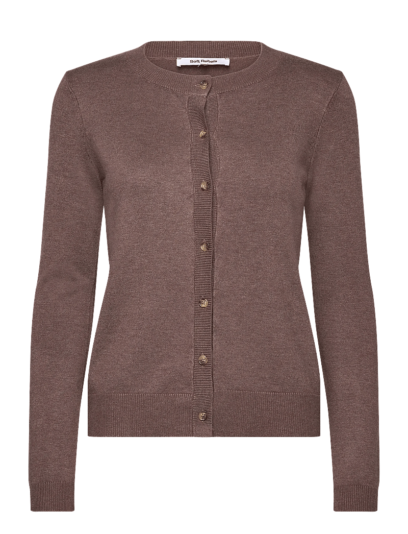 Soft Rebels - SRMarla Cardigan knit - peysur - coffee quartz melange - 1