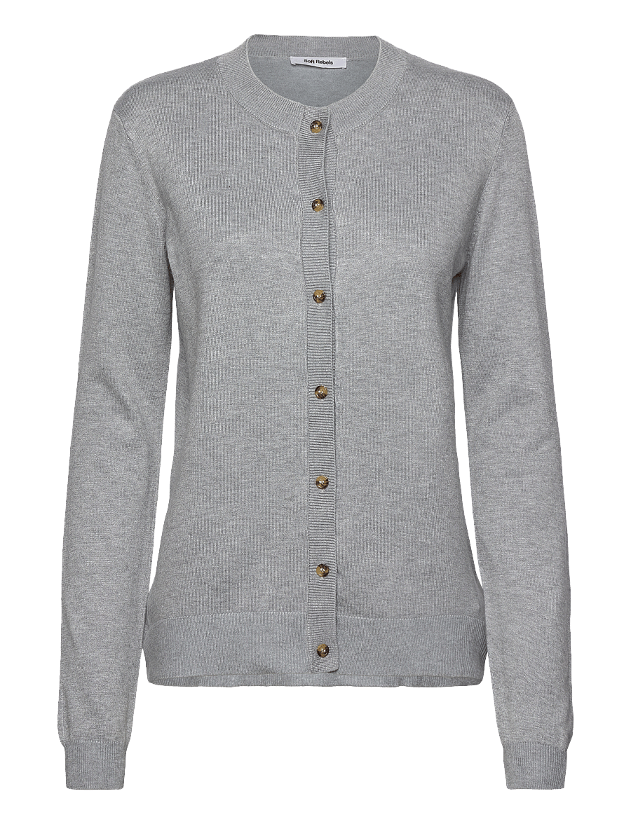 Soft Rebels - SRMarla Cardigan Knit - gebreide vesten - light grey melange - 1