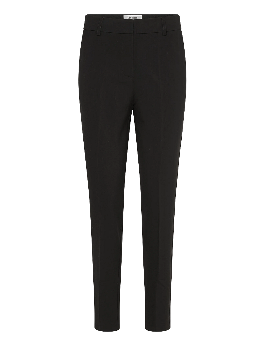 Soft Rebels - SRVilja mid waist pant - aptemptos kelnės - black - 0