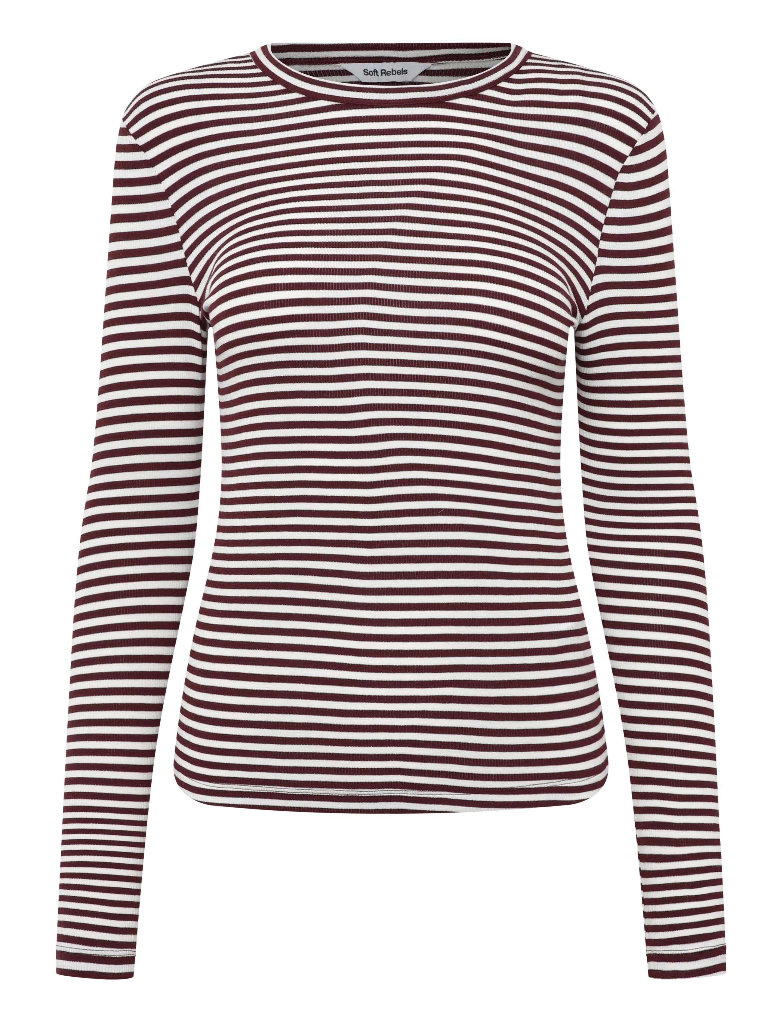Soft Rebels SRFenja Stripe O-neck Top - Kampagnen - 365 VINYARD WINE / burgundy