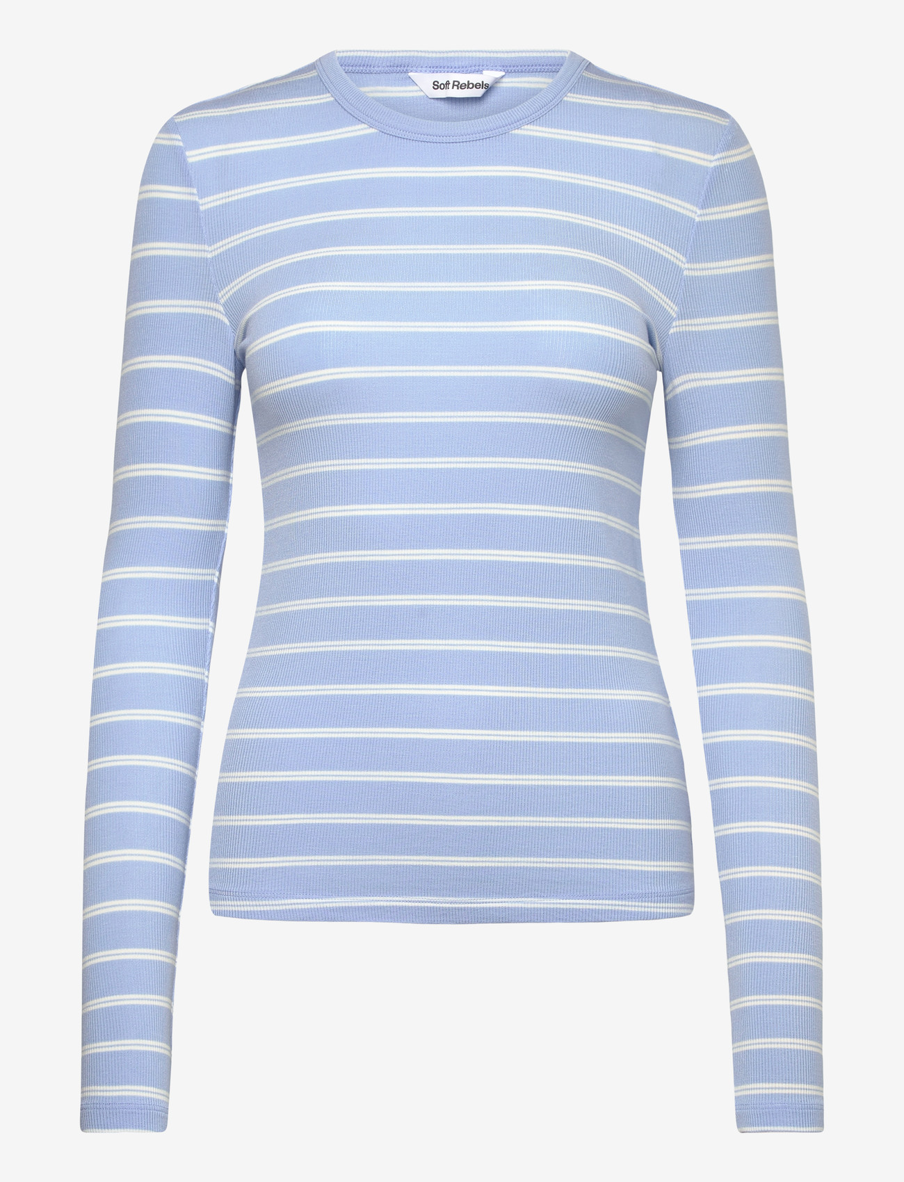 Soft Rebels - SRFenja Stripe O-neck Top - langærmede toppe - 678 windsurfer - 1