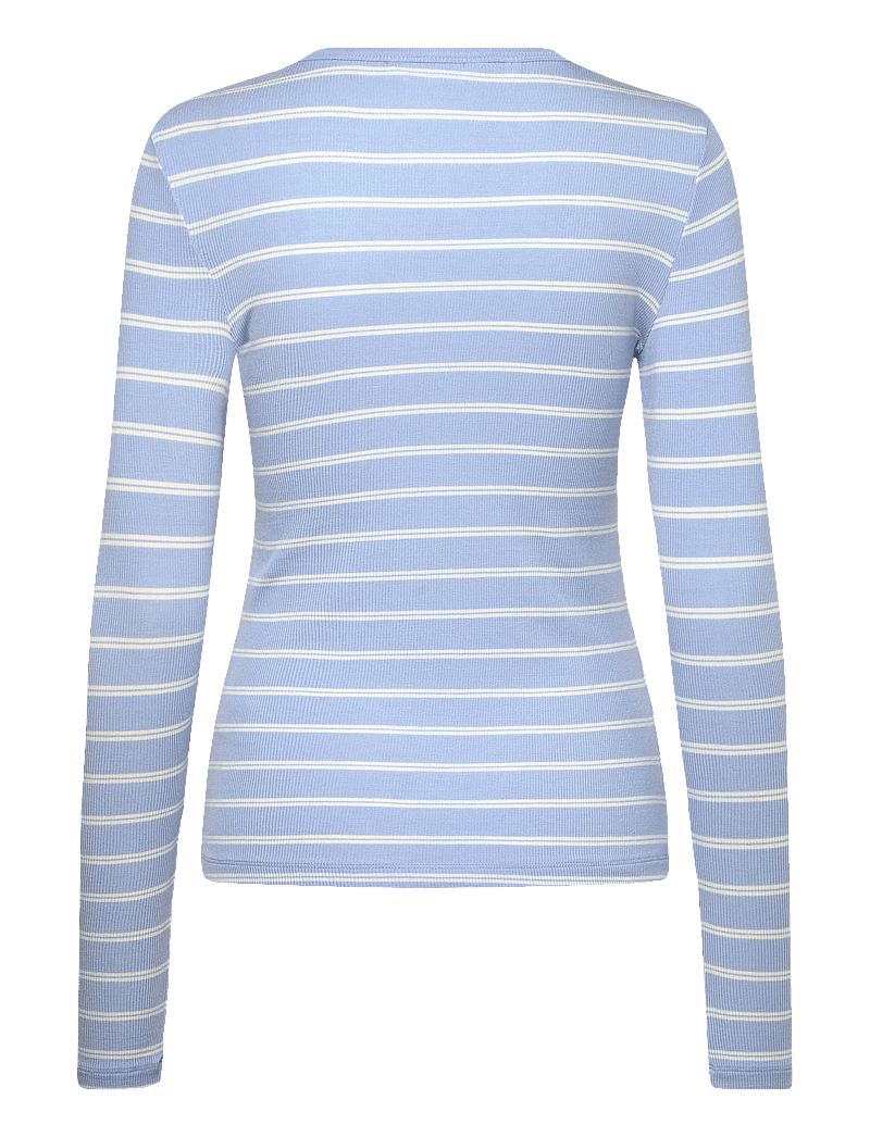 Soft Rebels - SRFenja Stripe O-neck Top - langærmede toppe - 678 windsurfer - 2