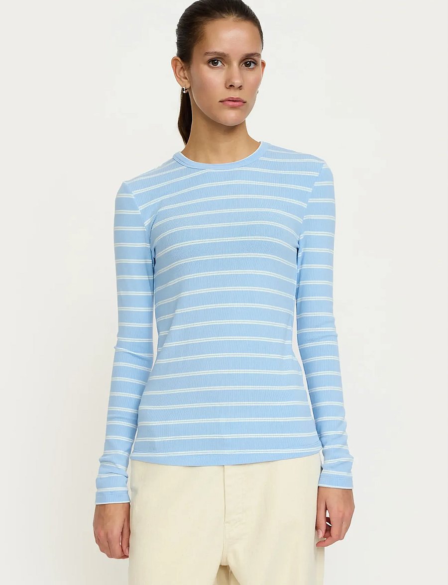 Soft Rebels - SRFenja Stripe O-neck Top - langärmlige tops - 678 windsurfer - 0