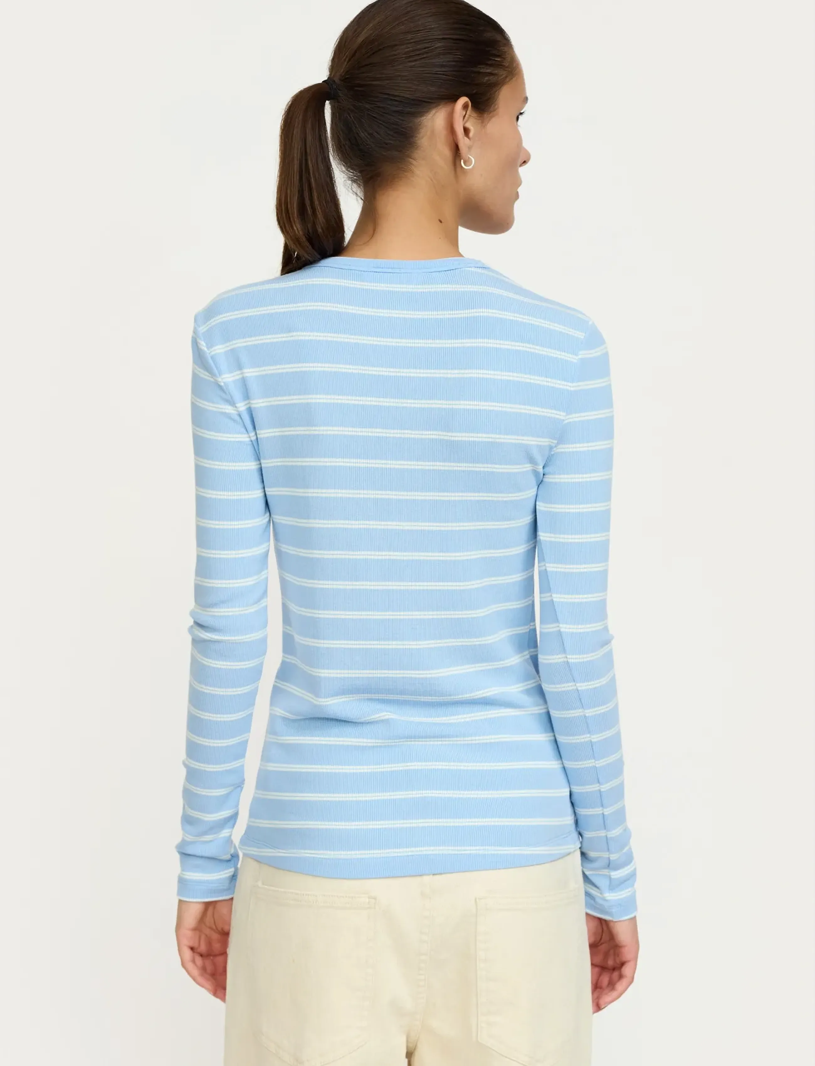 Soft Rebels - SRFenja Stripe O-neck Top - langermede topper - 678 windsurfer - 3