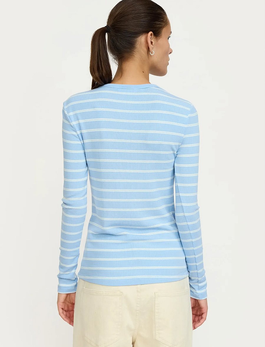 Soft Rebels - SRFenja Stripe O-neck Top - langärmlige tops - 678 windsurfer - 3