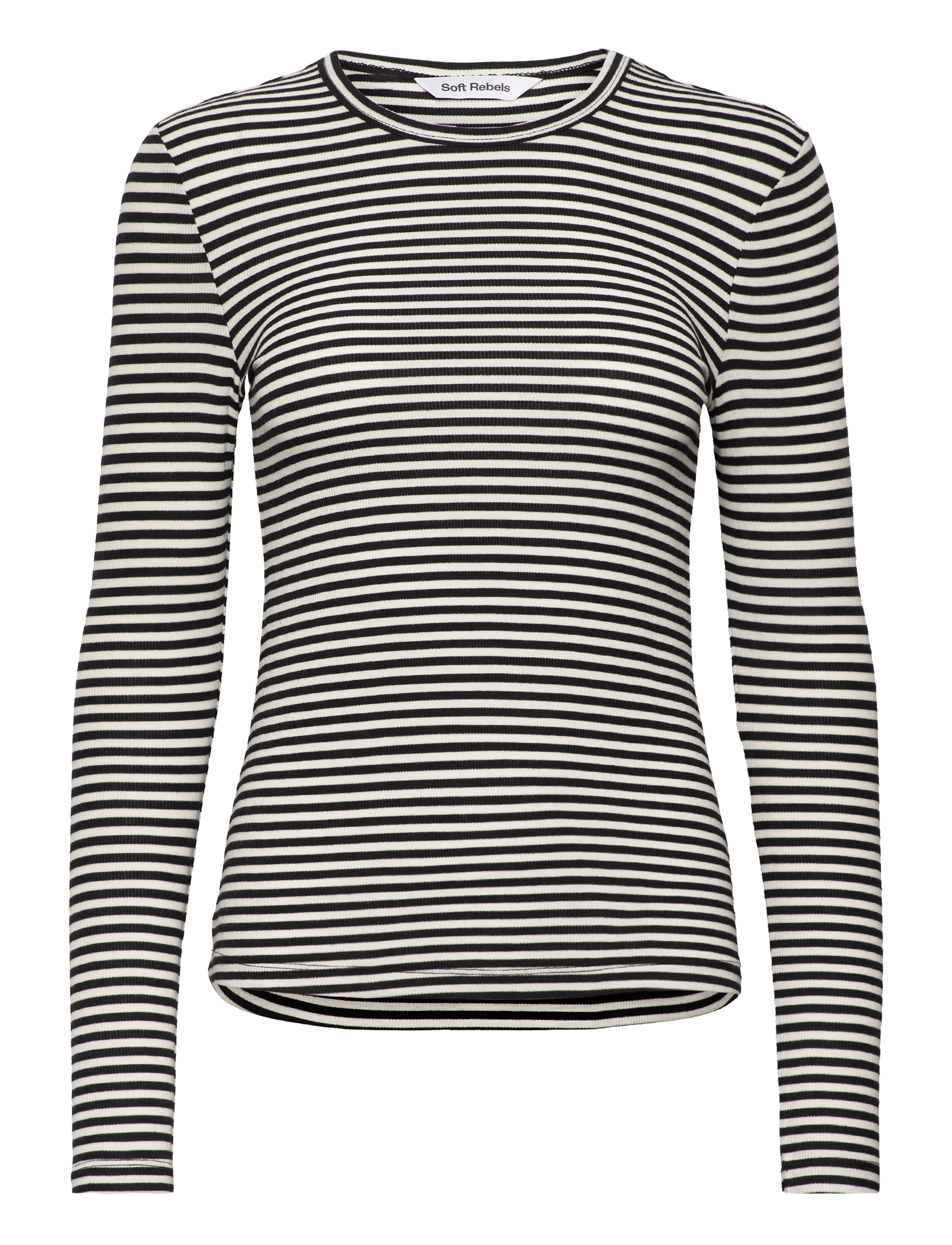 SOFT REBELS Srfenja Stripe O-Neck Oberteil Schwarz - XXL - Damen