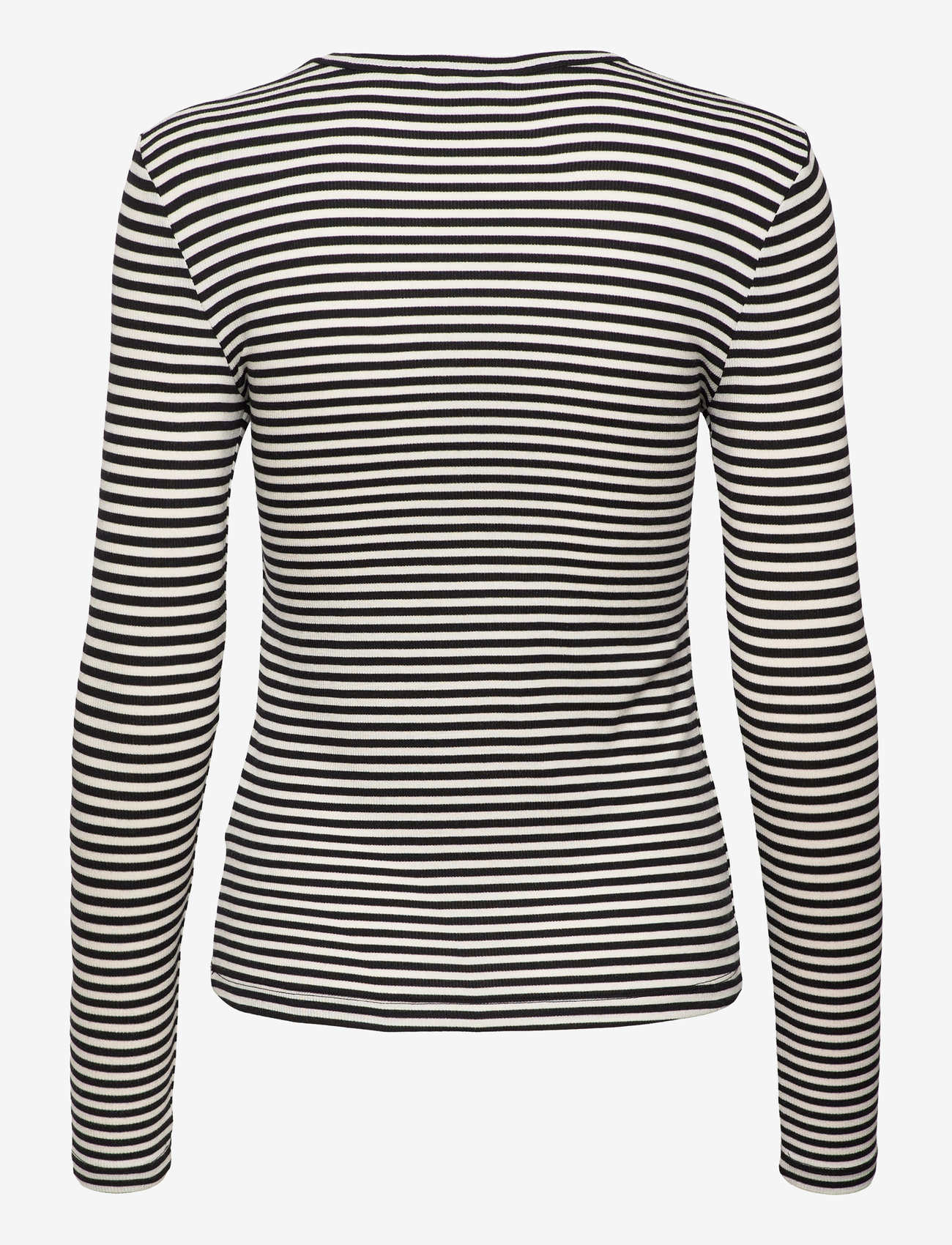 Soft Rebels - SRFenja Stripe O-neck Top - efterårstøj - black - 2