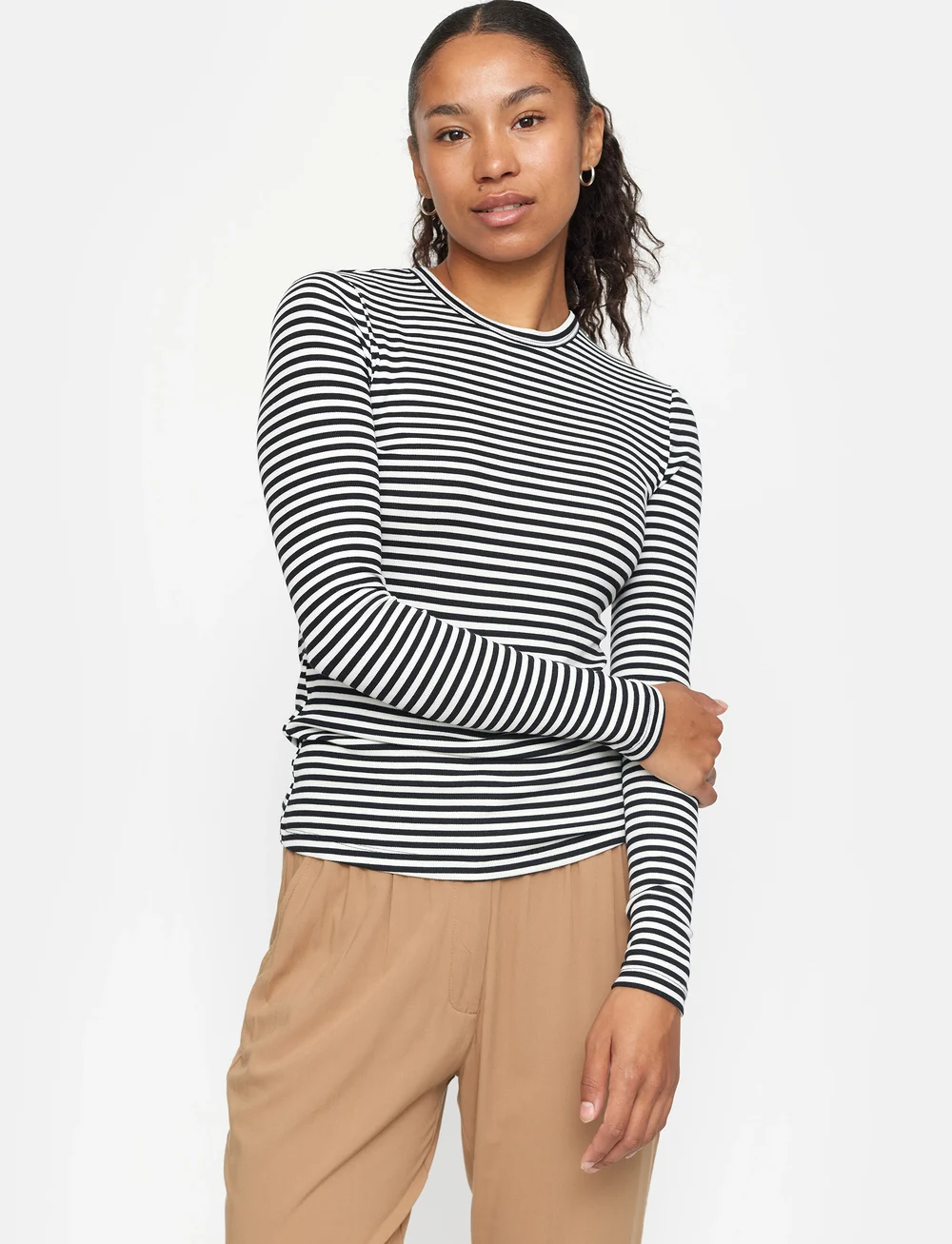 Soft Rebels - SRFenja Stripe O-neck Top - långärmade toppar - black - 0