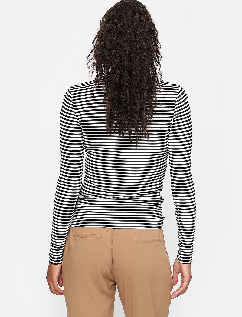 Soft Rebels - SRFenja Stripe O-neck Top - pikkade varrukatega alussärgid - black - 4
