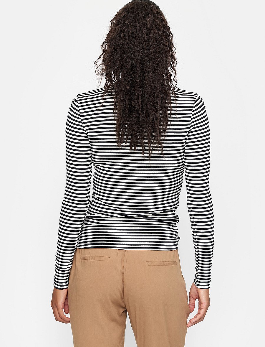 Soft Rebels - SRFenja Stripe O-neck Top - långärmade toppar - black - 4