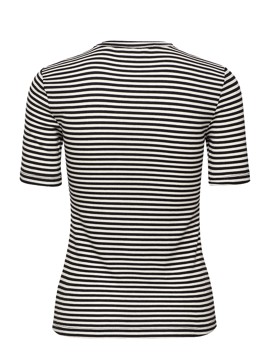 Soft Rebels - SRFenja Stripe SS Top - t-shirts - black - 2