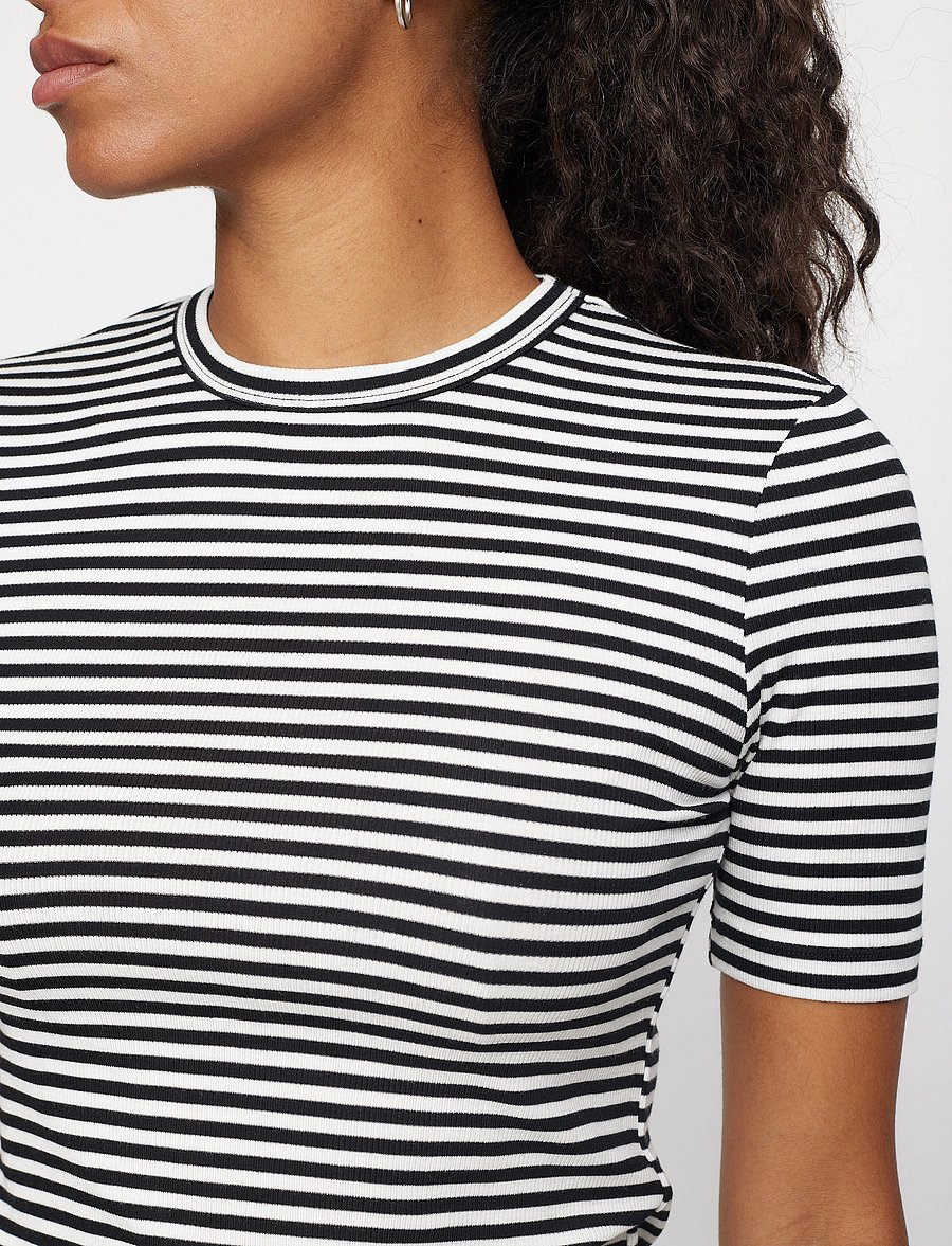 Soft Rebels - SRFenja Stripe SS Top - t-shirts - black - 3