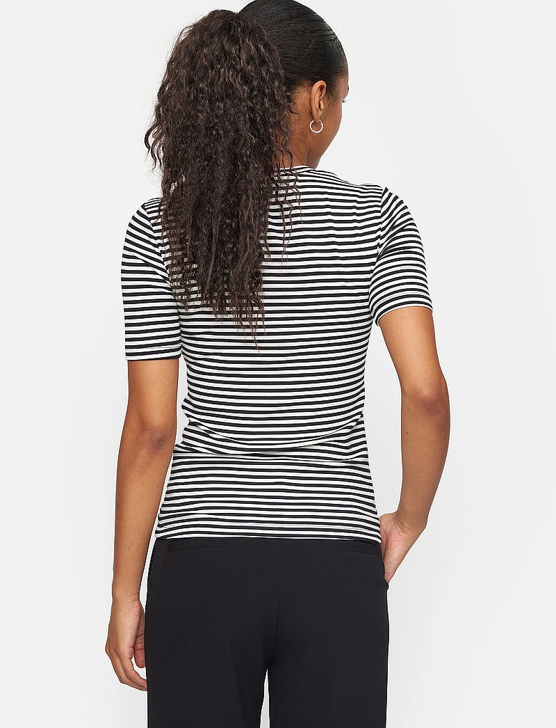 Soft Rebels - SRFenja Stripe SS Top - t-shirts - black - 4