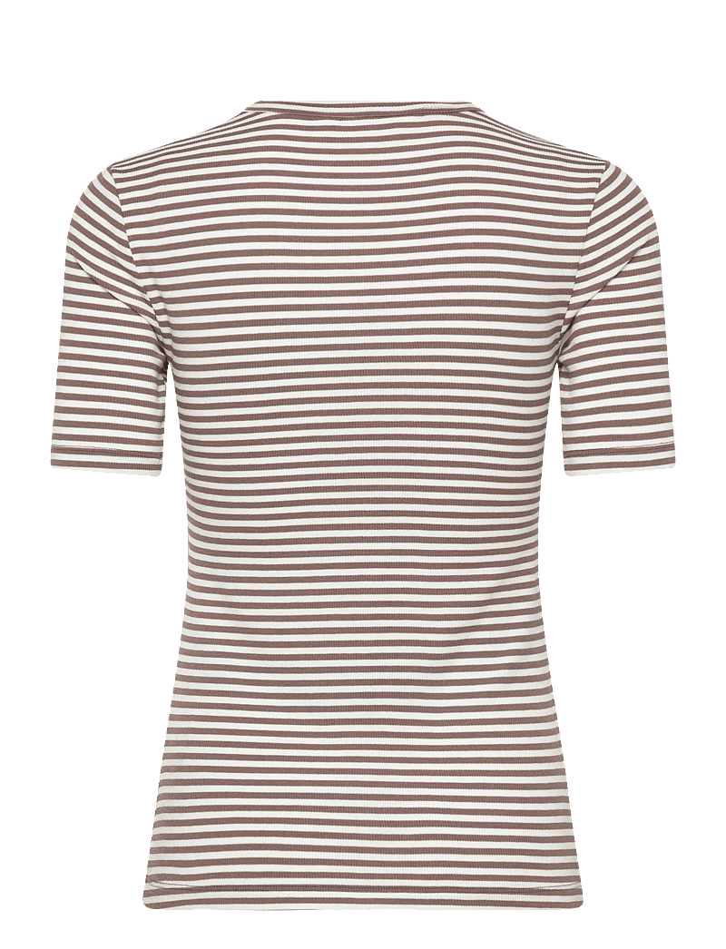 Soft Rebels - SRFenja Stripe SS Top - t-shirts - coffee quartz - 1