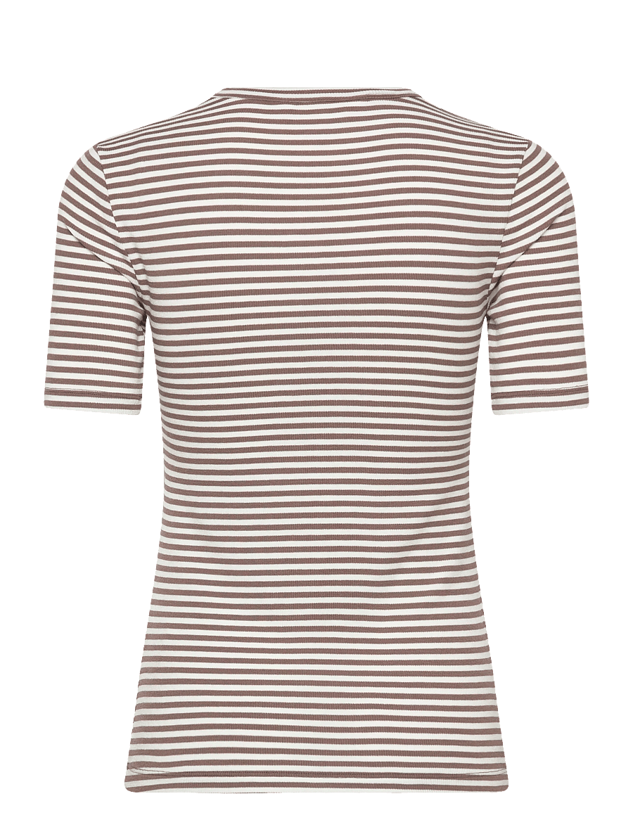 Soft Rebels - SRFenja Stripe SS Top - t-shirts - coffee quartz - 1