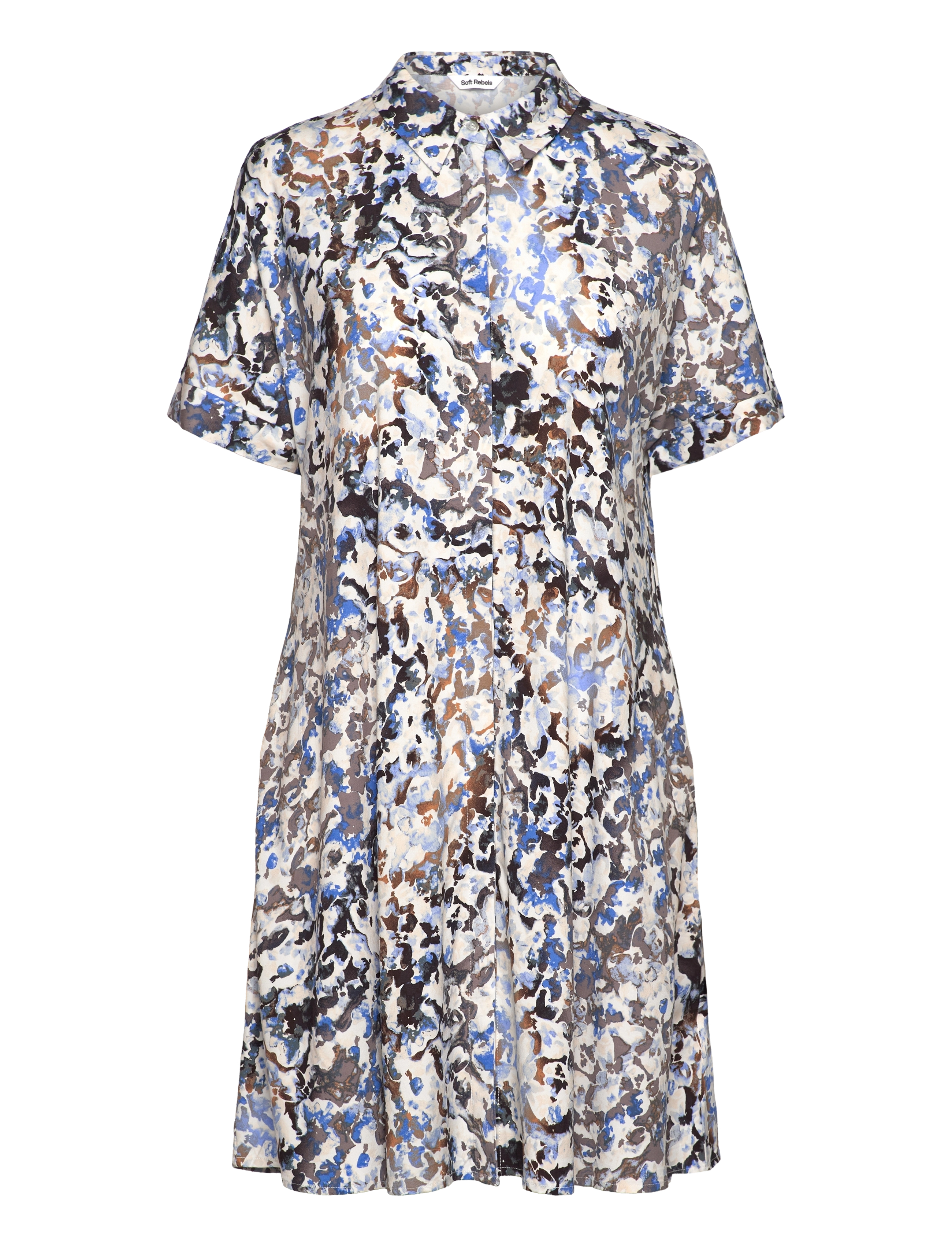 Soft Rebels SRMela Freedom SS Dress - Kleidid - BLURRED FLOWER REGATTA / blue
