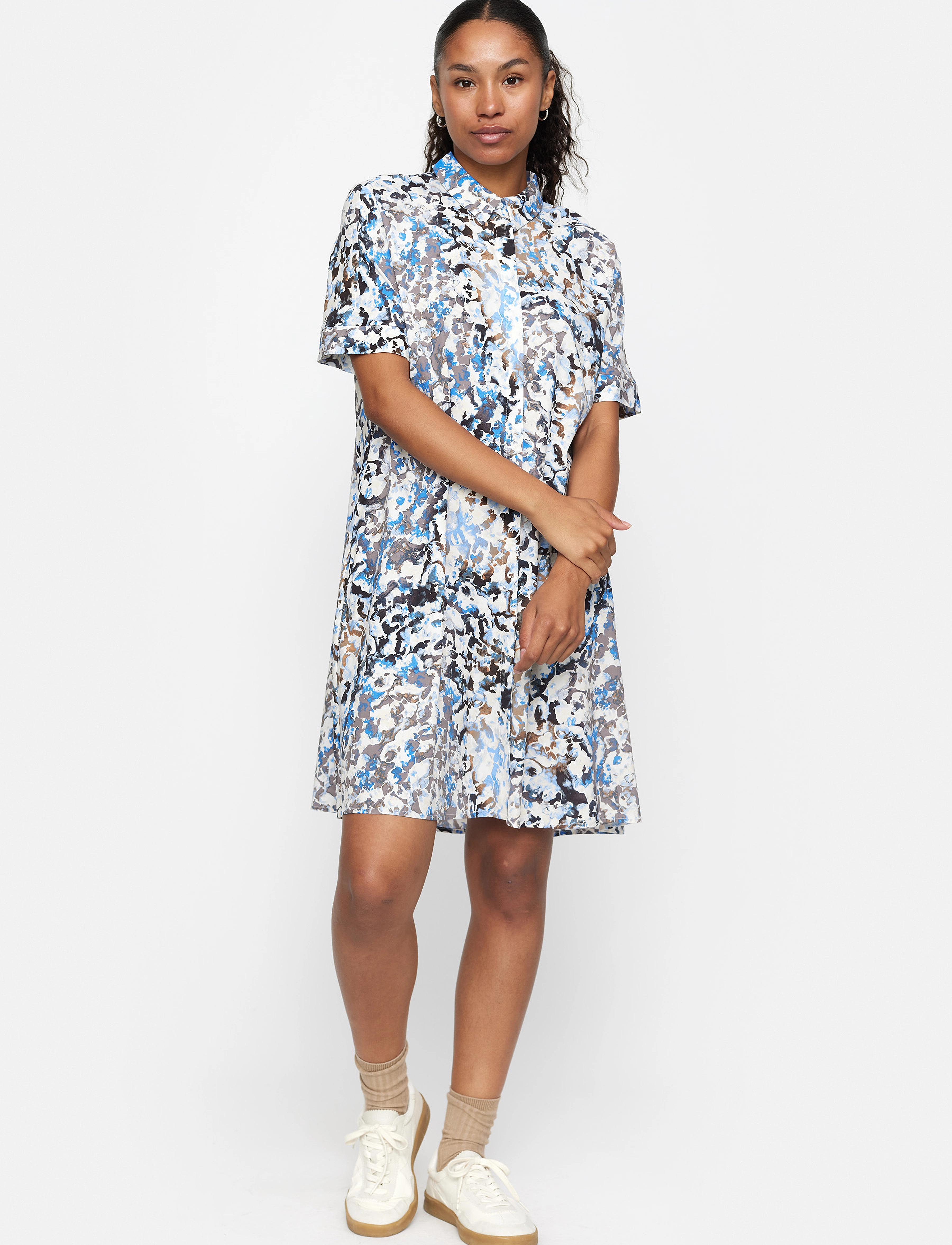 Soft Rebels SRMela Freedom SS Dress - Tøj - BLURRED FLOWER REGATTA / blue