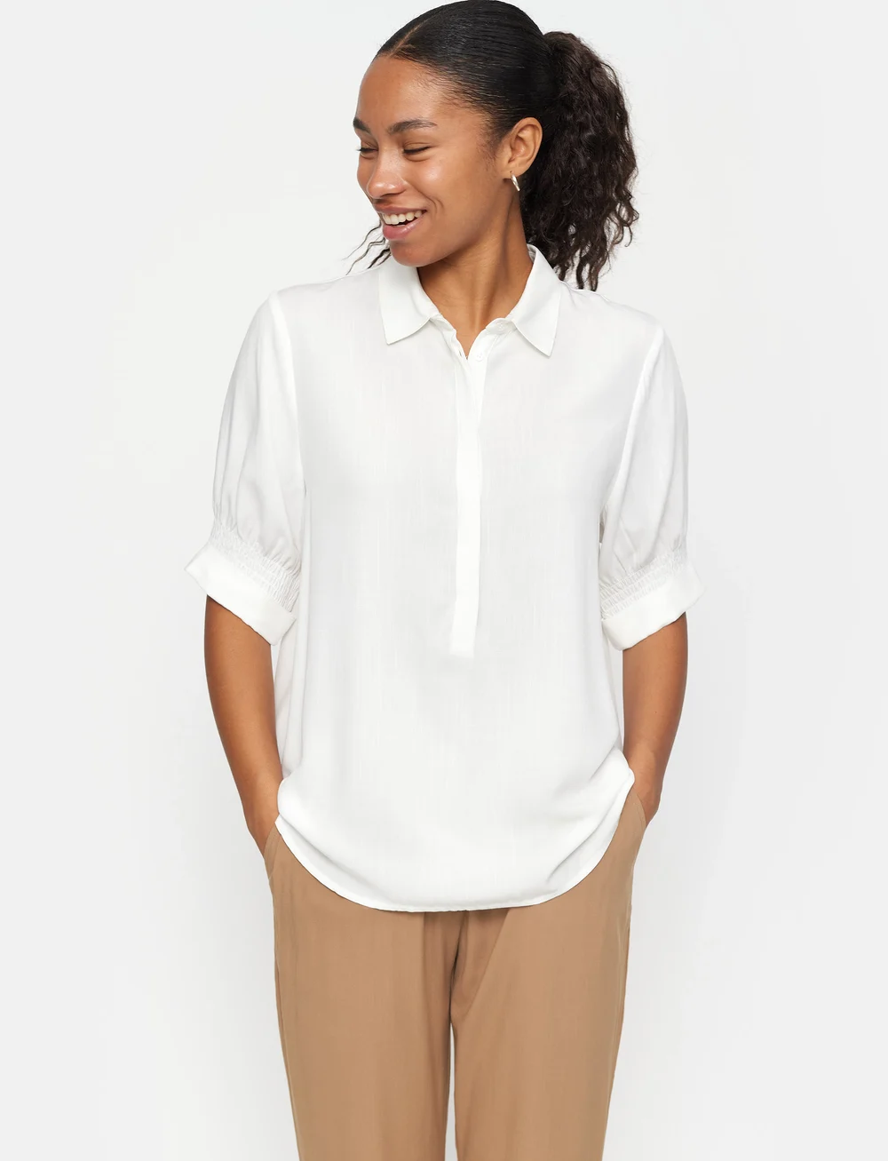 Soft Rebels - SRMayson Blouse - långärmade blusar - snow white - 0