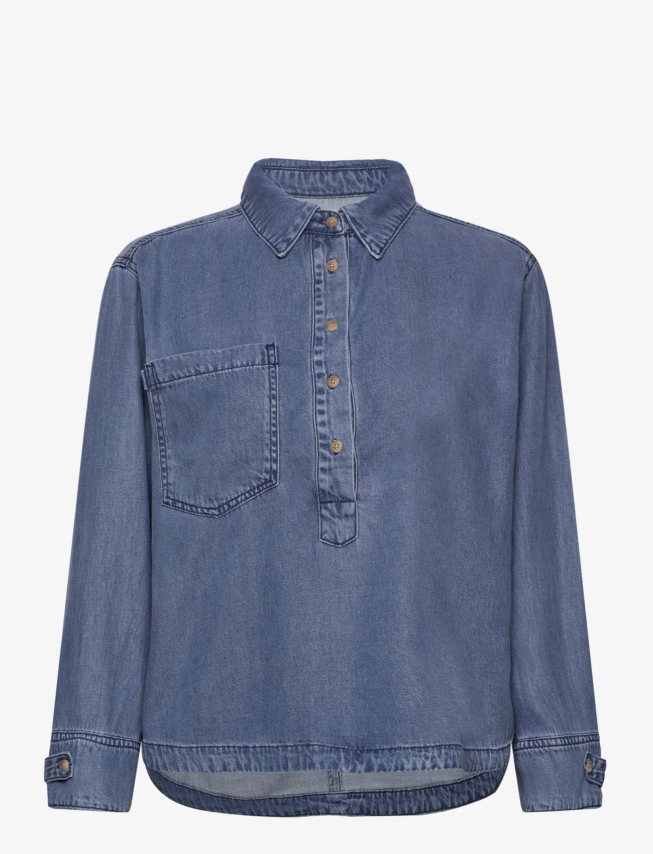 Soft Rebels - SRLila Blouse - džinsiniai marškiniai - medium blue wash - 0
