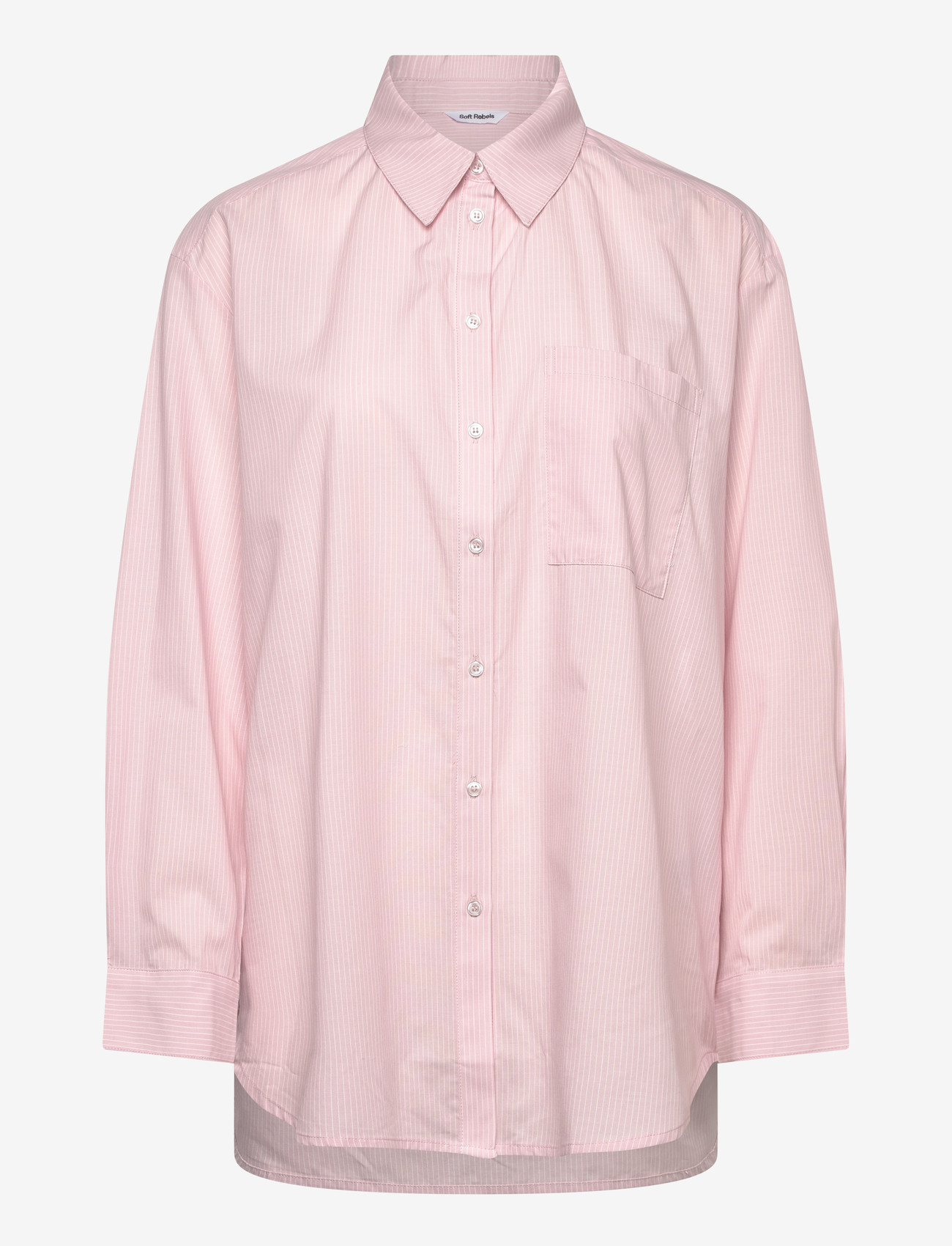 Soft Rebels - SRVeronica Striped Shirt - langærmede skjorter - 186 bleached mauve - 1