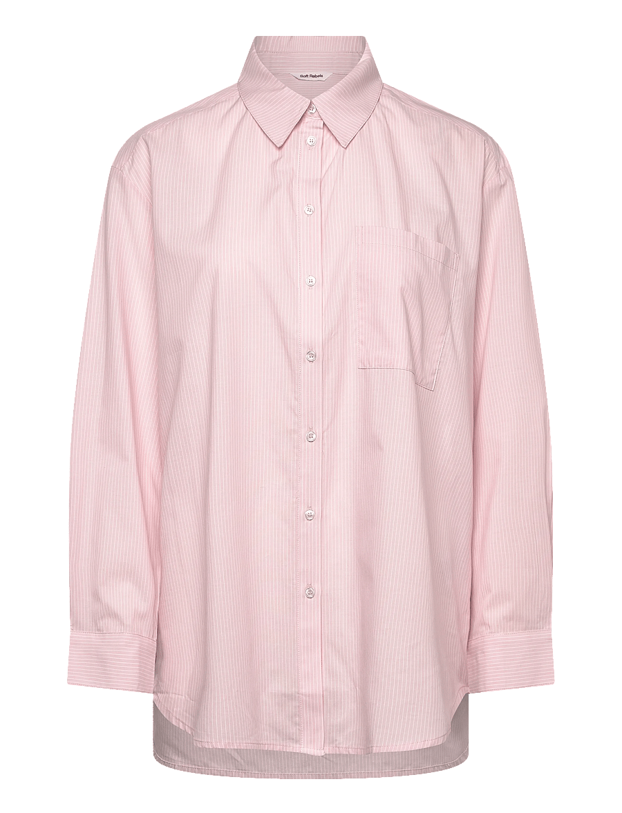 Soft Rebels - SRVeronica Striped Shirt - langärmlige hemden - 186 bleached mauve - 1